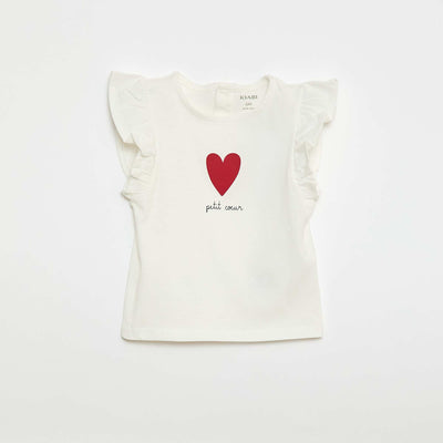Tee-shirt imprimé à message BLANC