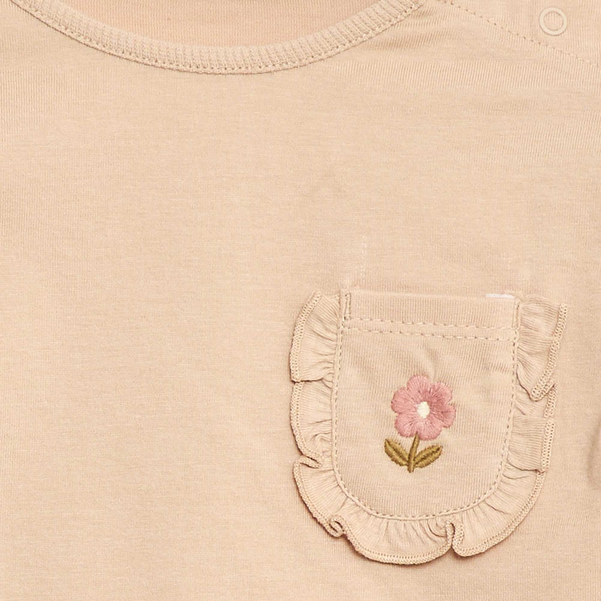 T-shirt avec poche fantaisie BEIGE