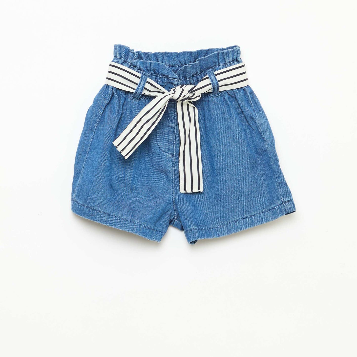 Short en tencel + ceinture nouée DENIM FONCé