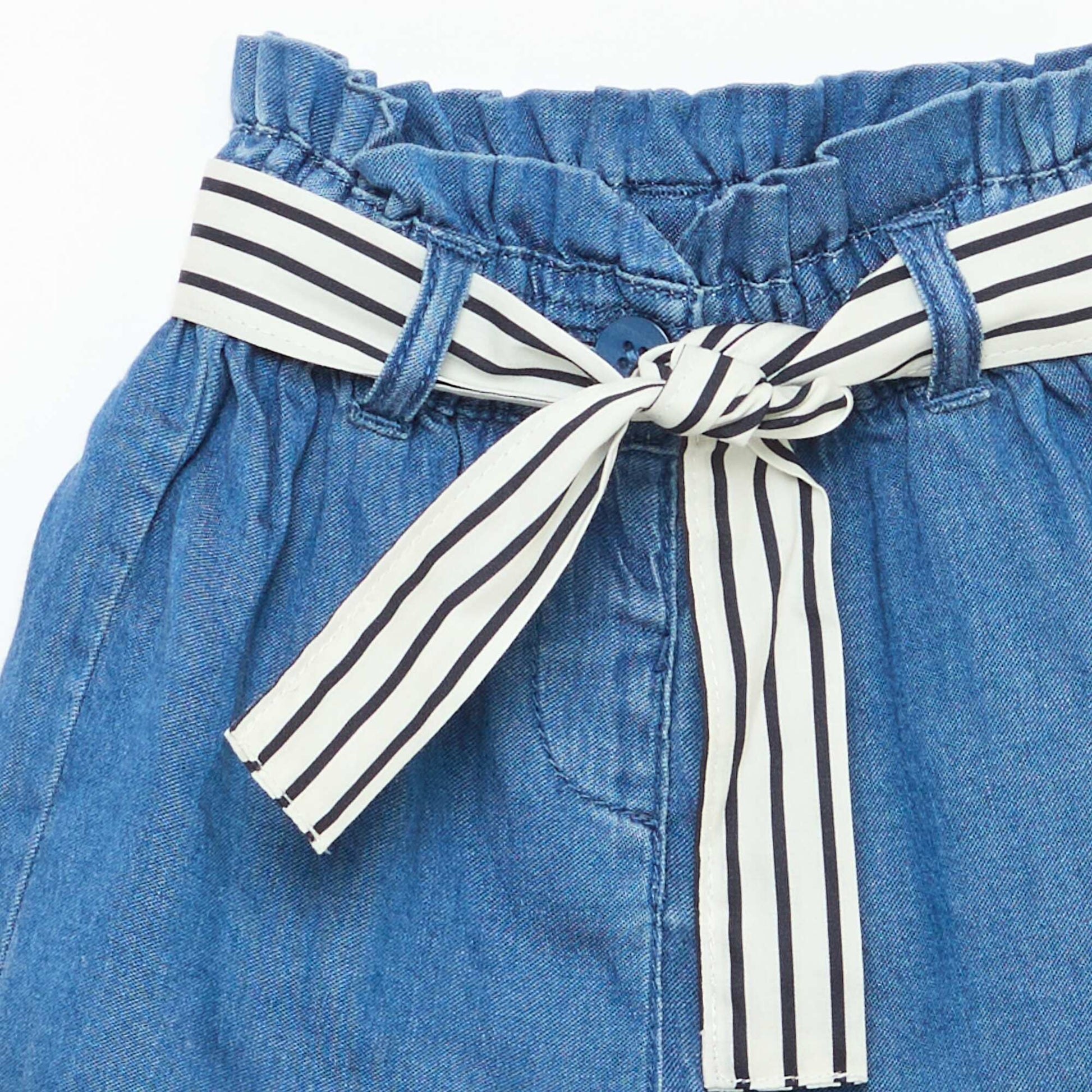 Short en tencel + ceinture nouée DENIM FONCé