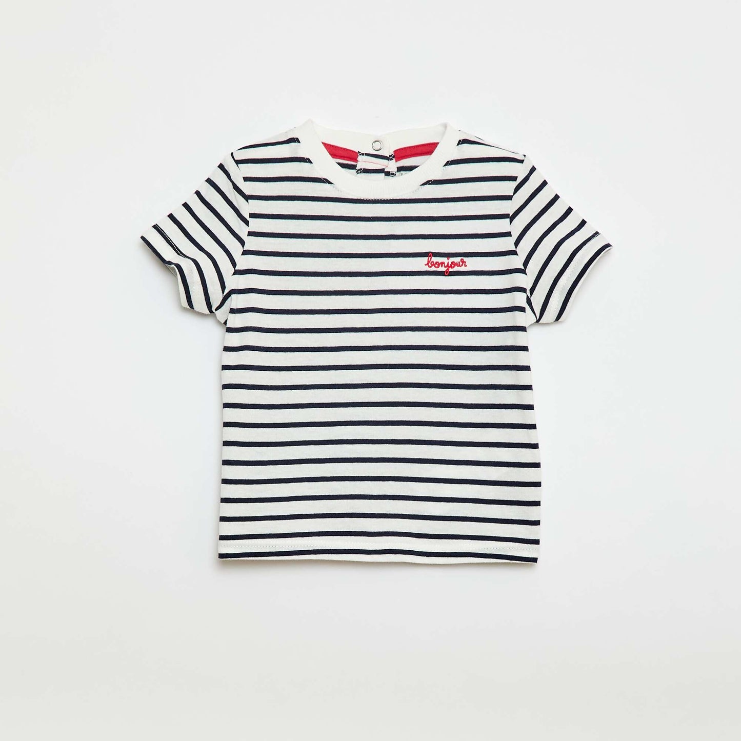 Tee-shirt à message 'bonjour' BLANC