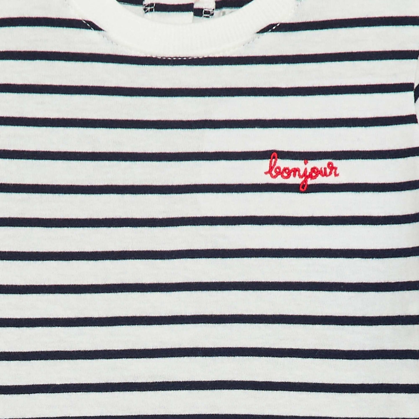 Tee-shirt à message 'bonjour' BLANC