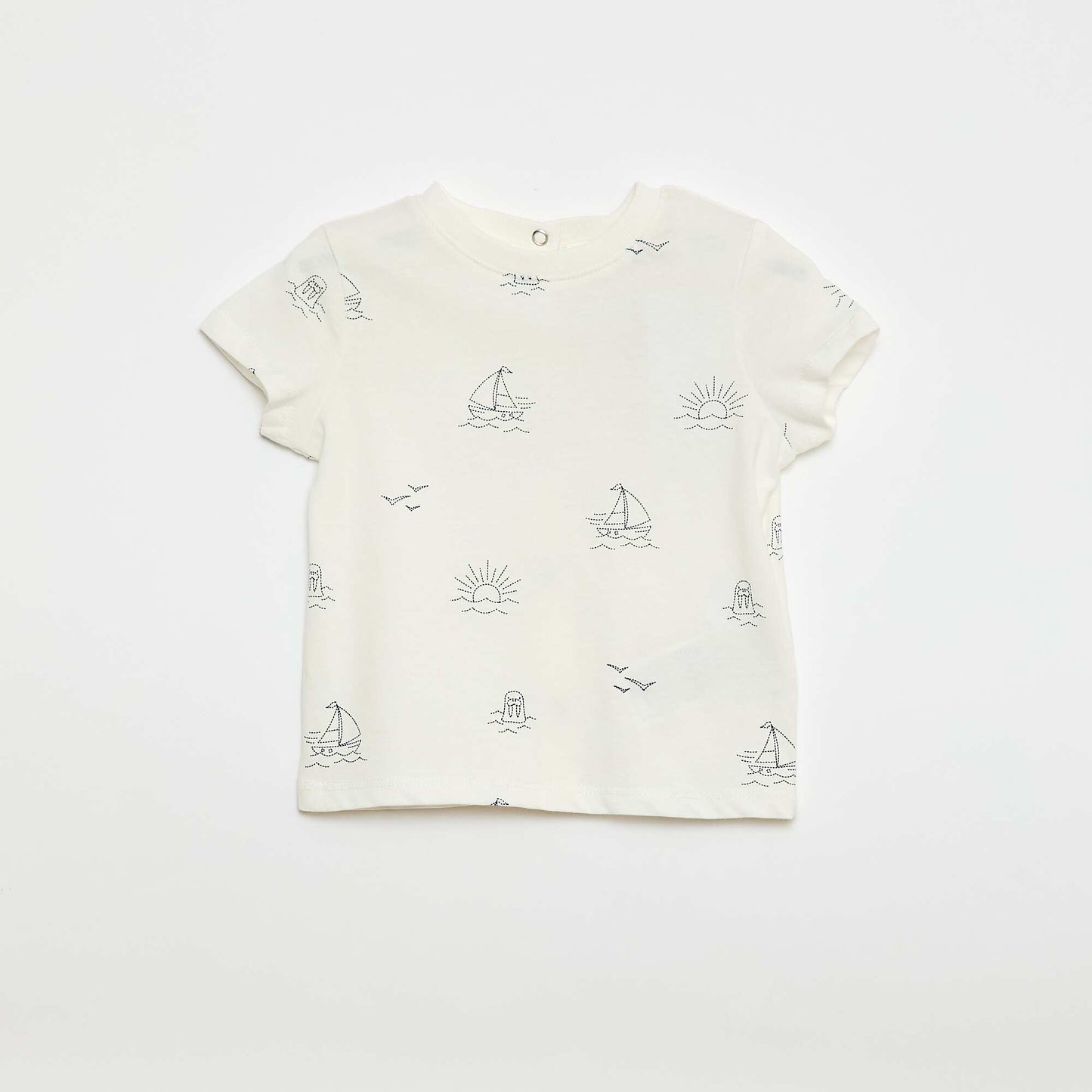 Tee-shirt à message 'bonjour' BEIGE