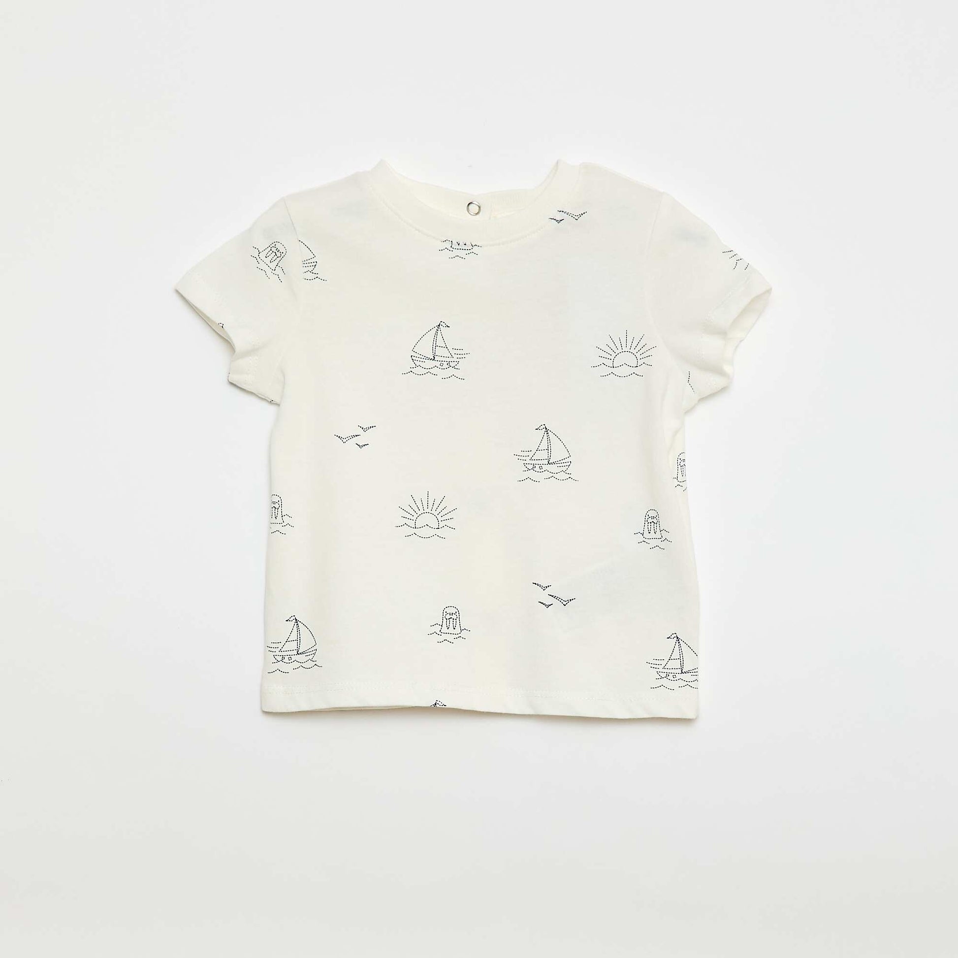 Tee-shirt à message 'bonjour' BEIGE