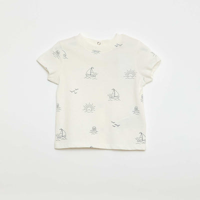 Tee-shirt à message 'bonjour' BEIGE