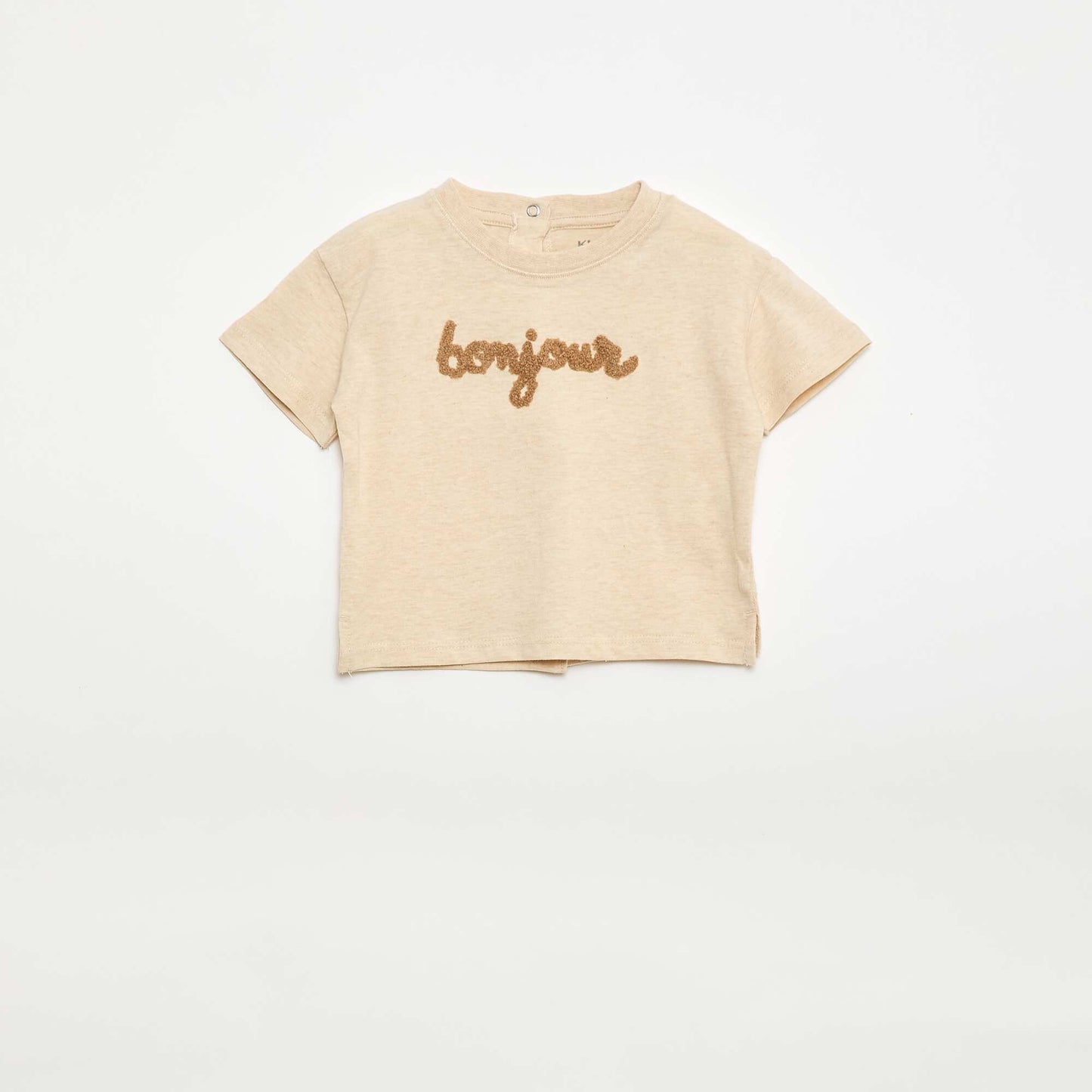 T-shirt animé maille bouclette BEIGE
