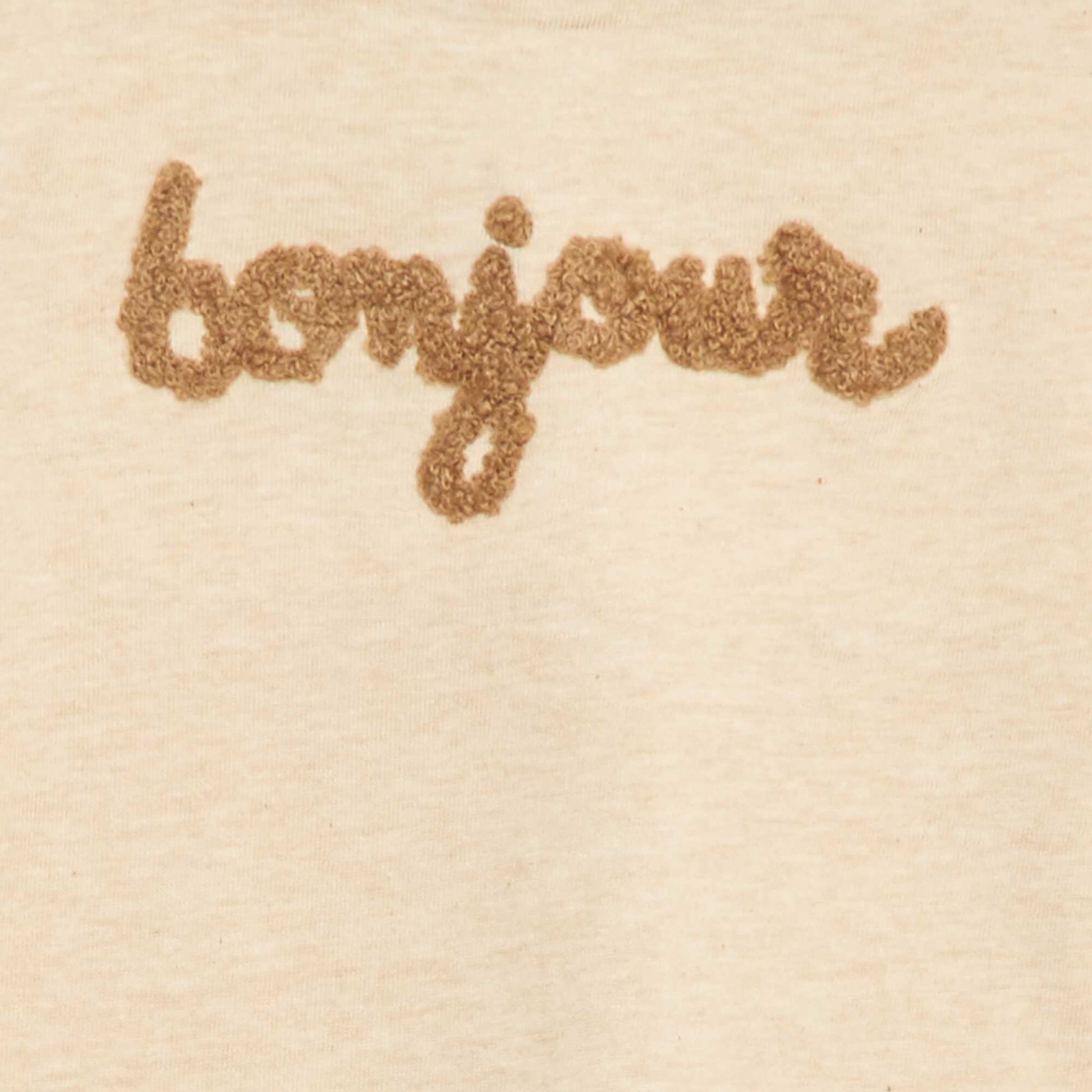 T-shirt animé maille bouclette BEIGE