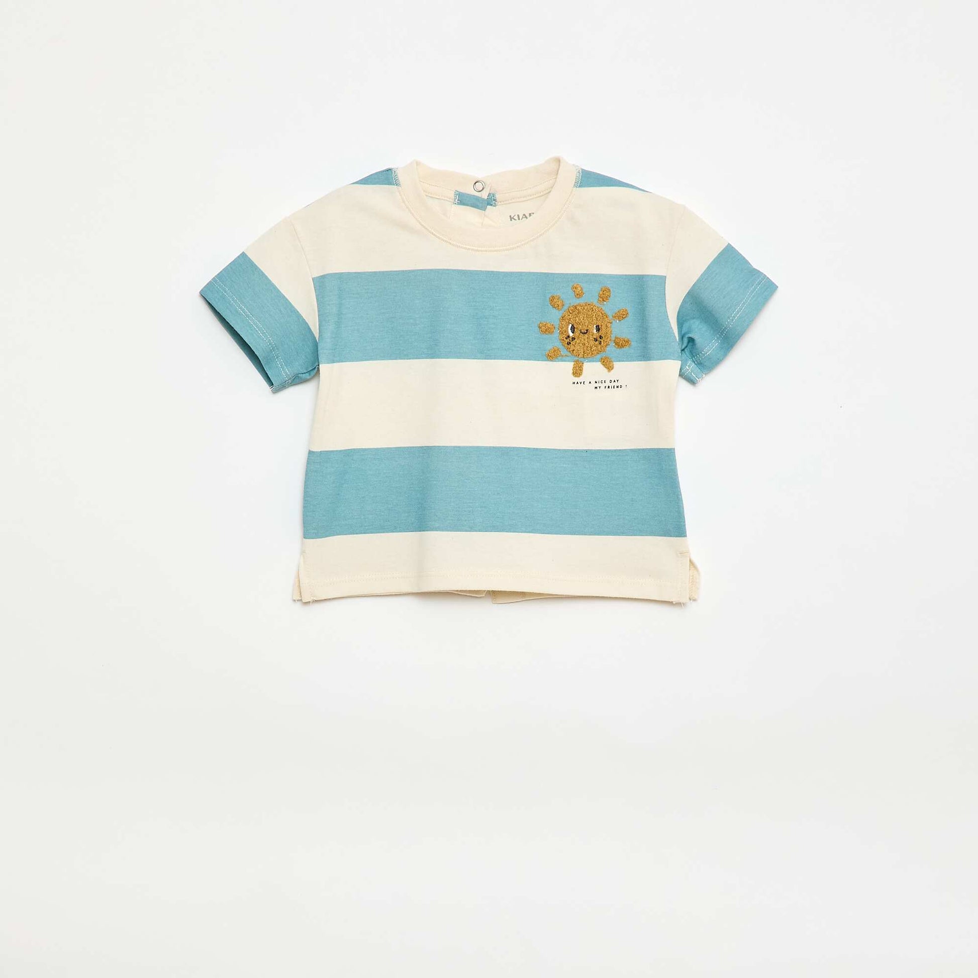 T-shirt animé maille bouclette BLEU