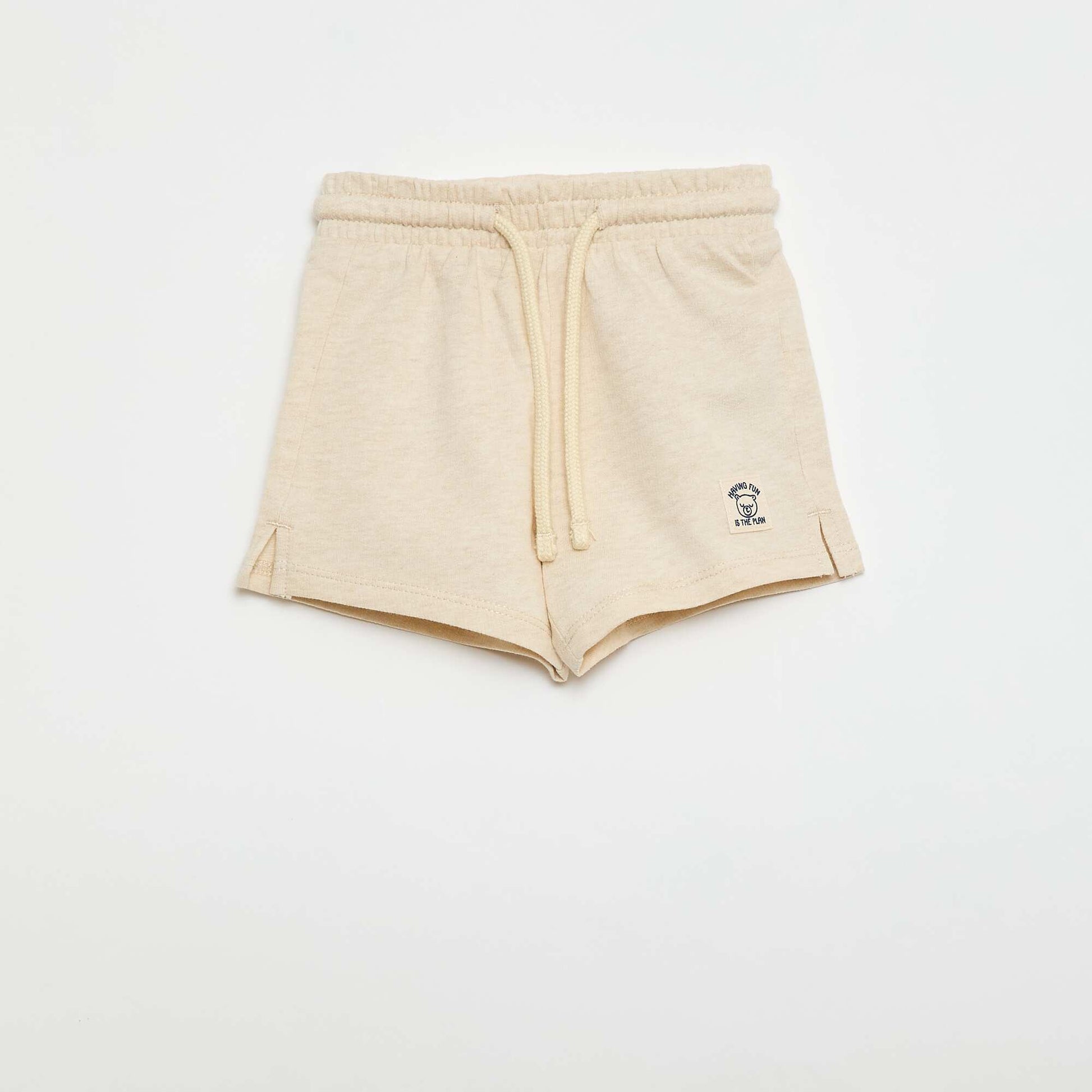 Short en french terry / molleton non gratté BEIGE