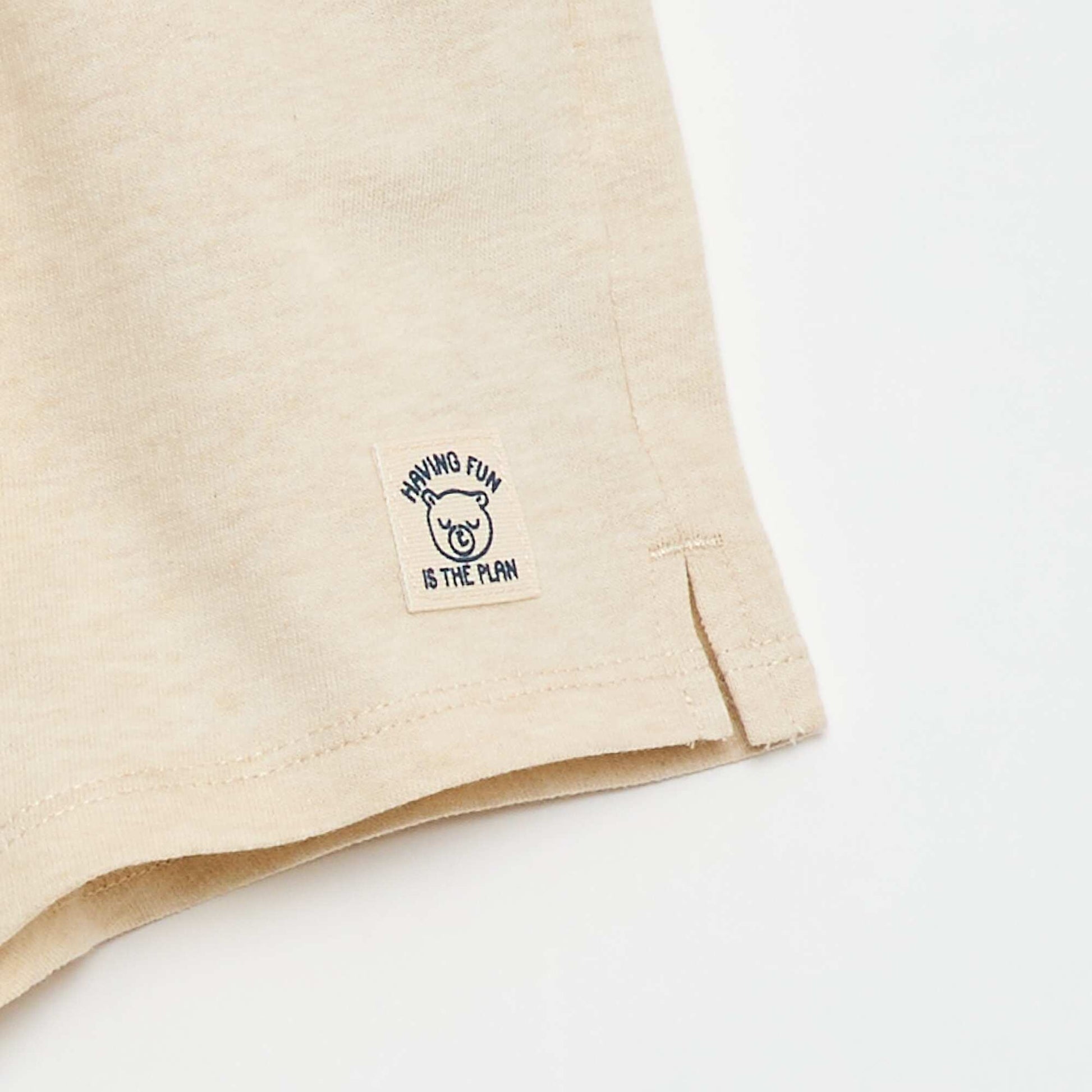 Short en french terry / molleton non gratté BEIGE