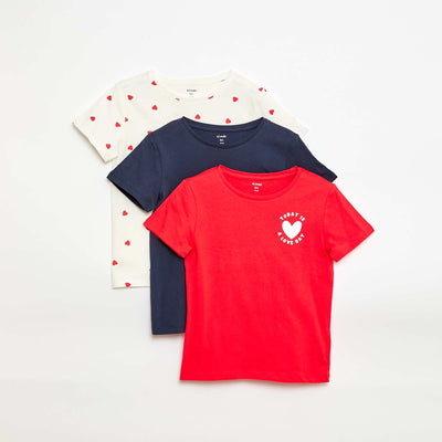 Lot de 3 t-shirts à manches courtes ROUGE