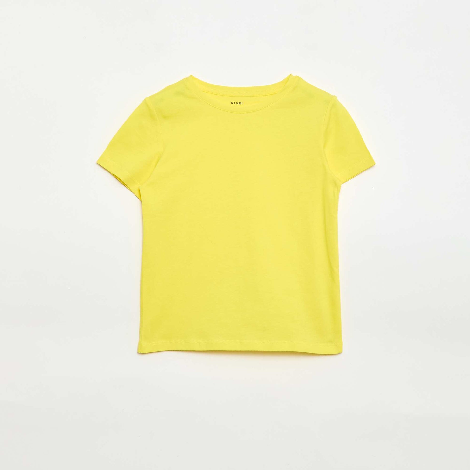 T-shirt en maille jersey à manches longues JAUNE