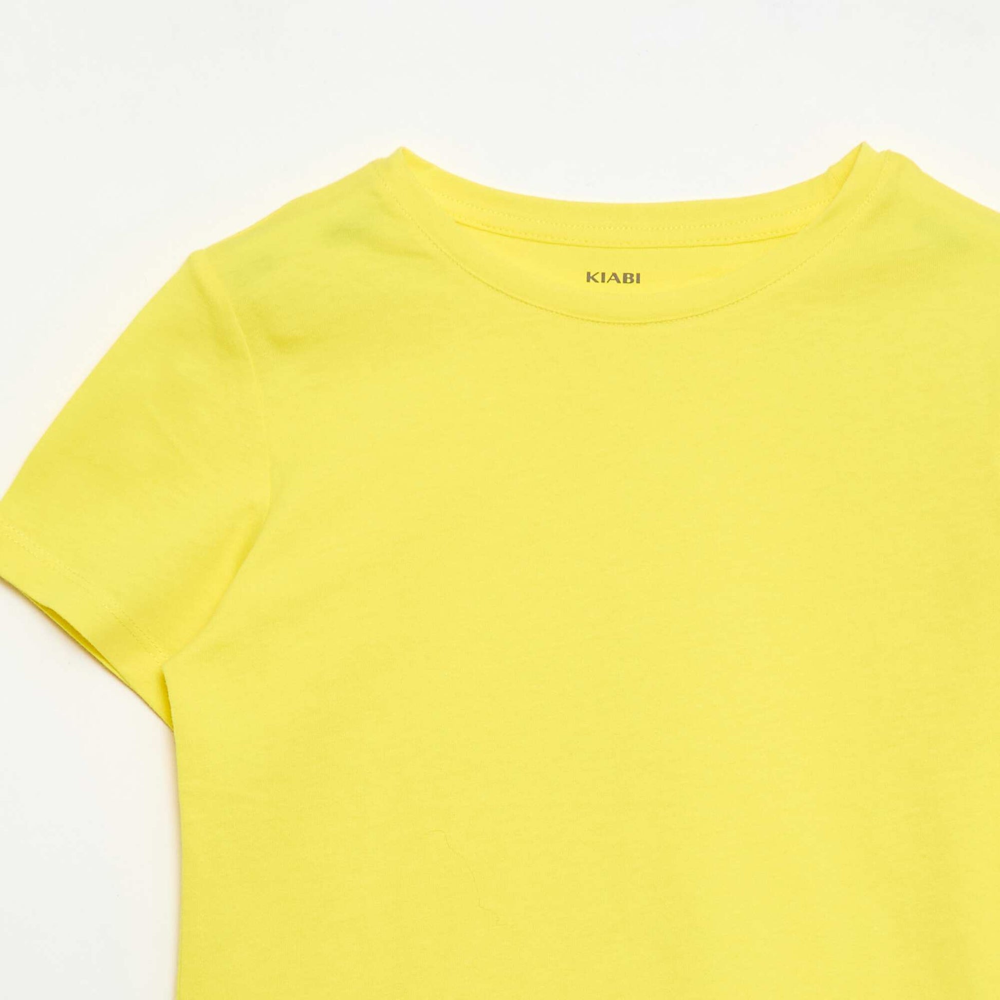 T-shirt en maille jersey à manches longues JAUNE