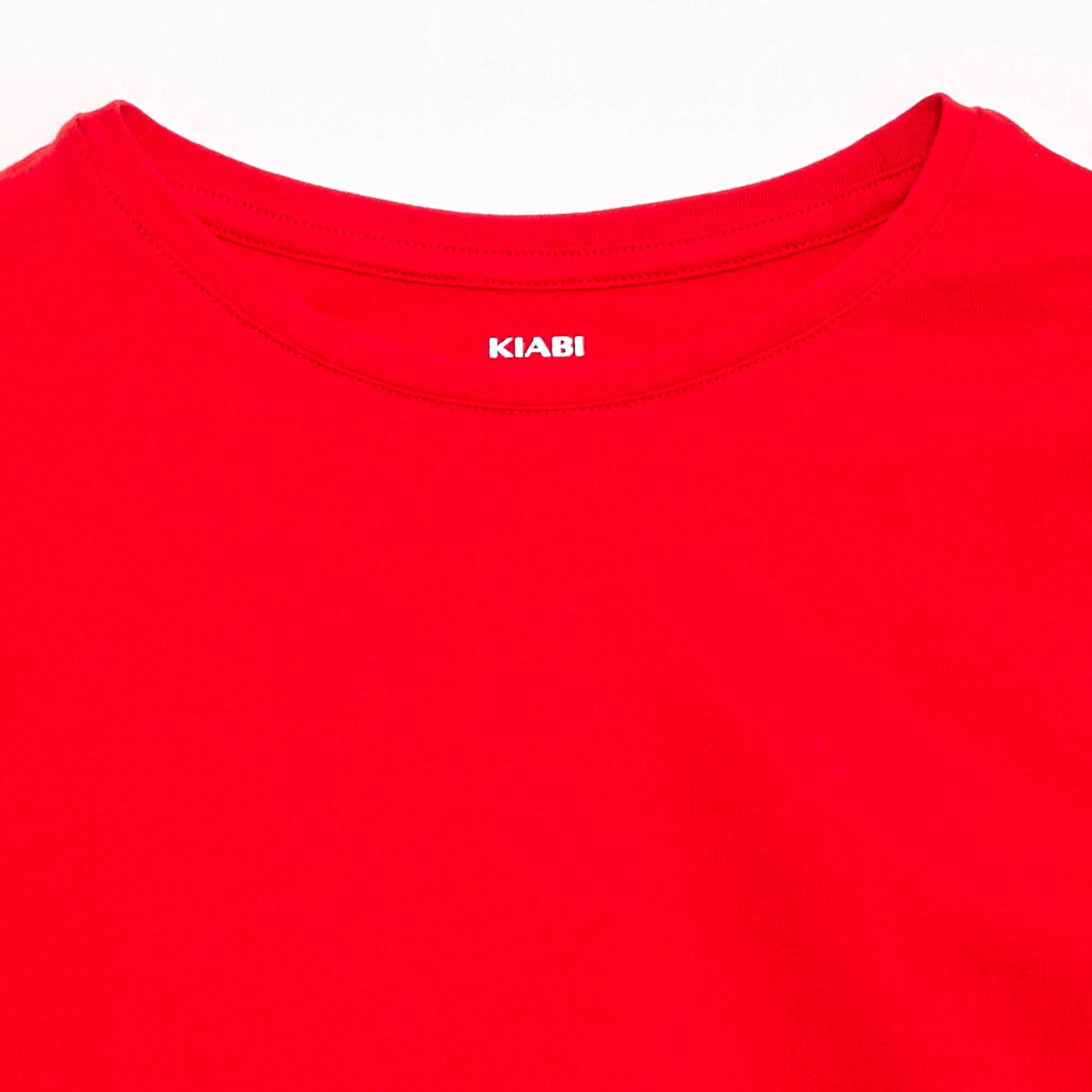 T-shirt en maille jersey à manches longues ROUGE