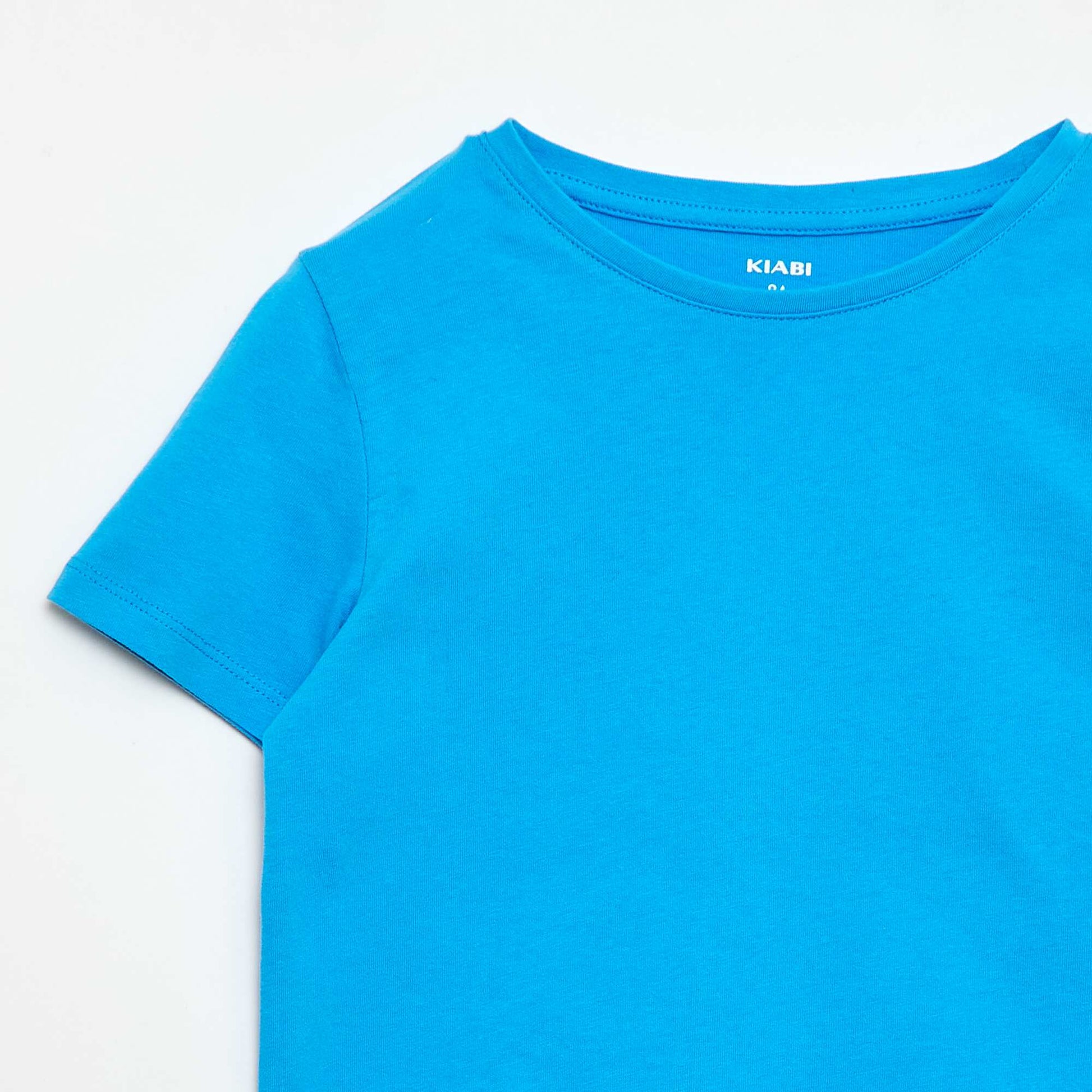 T-shirt en maille jersey à manches longues BLEU