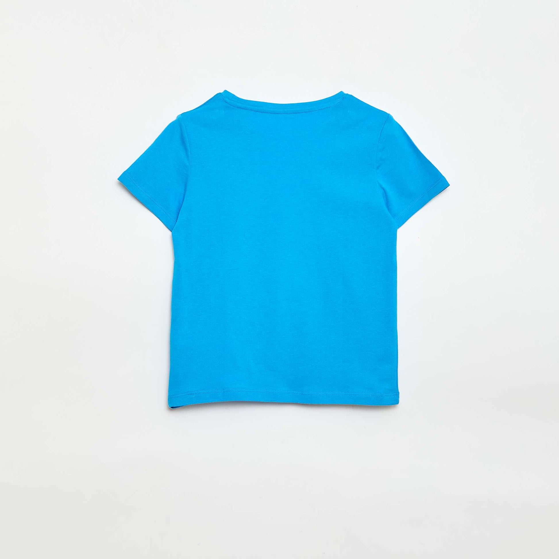 T-shirt en maille jersey à manches longues BLEU
