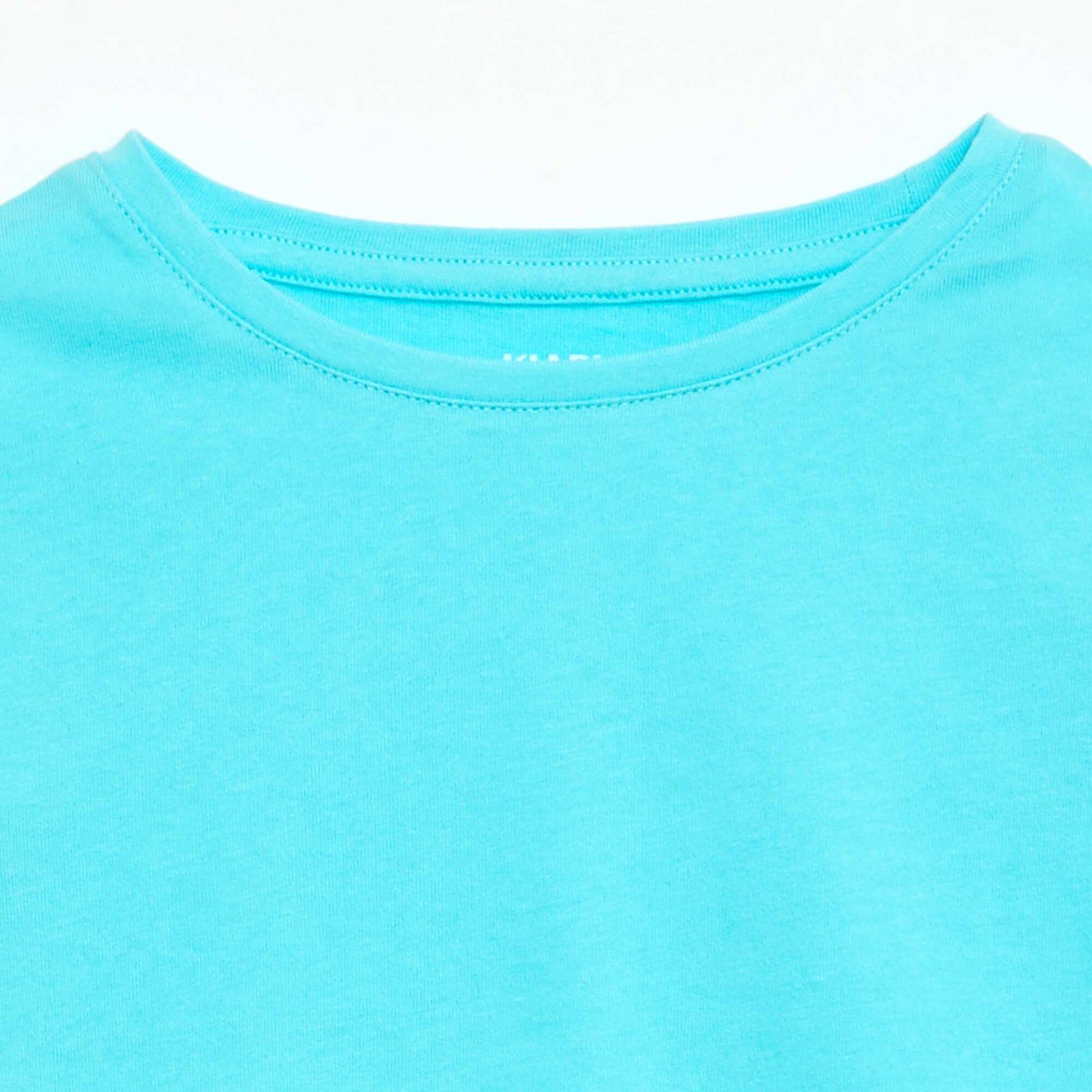 T-shirt en maille jersey à manches longues BLEU