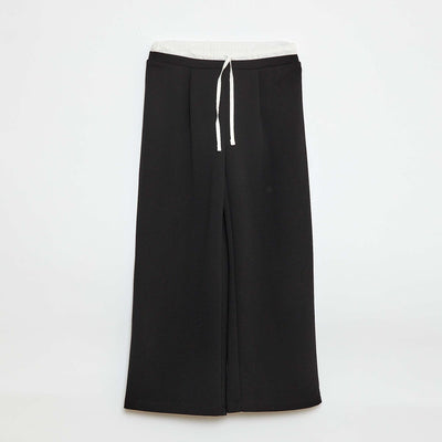 Pantalon large avec effet 2 en 1 avec style caleçon NOIR