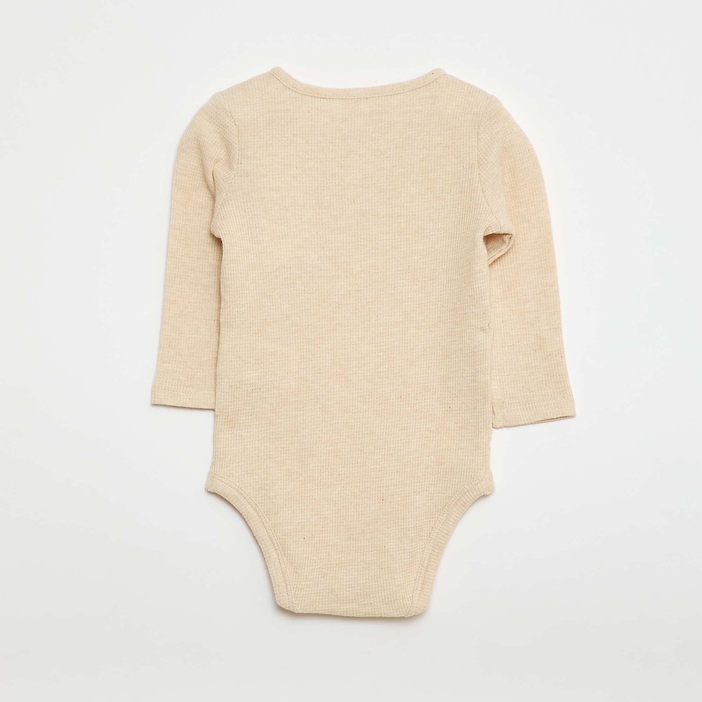Body manches longues maille gaufrée BEIGE