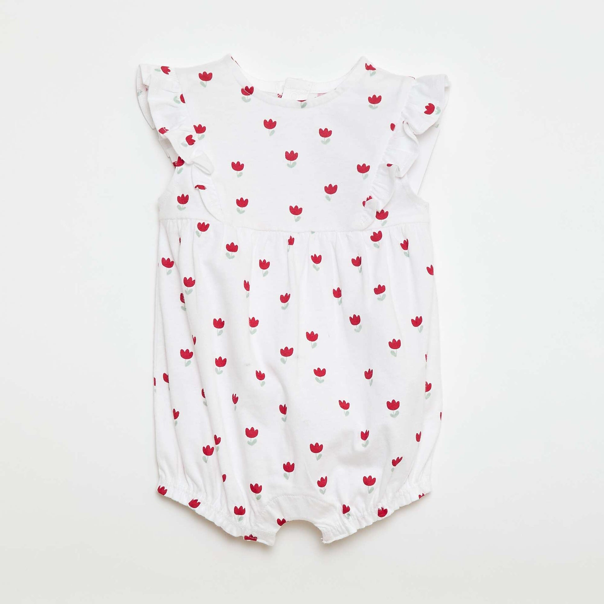 Barboteuse imprimée en coton BLANC