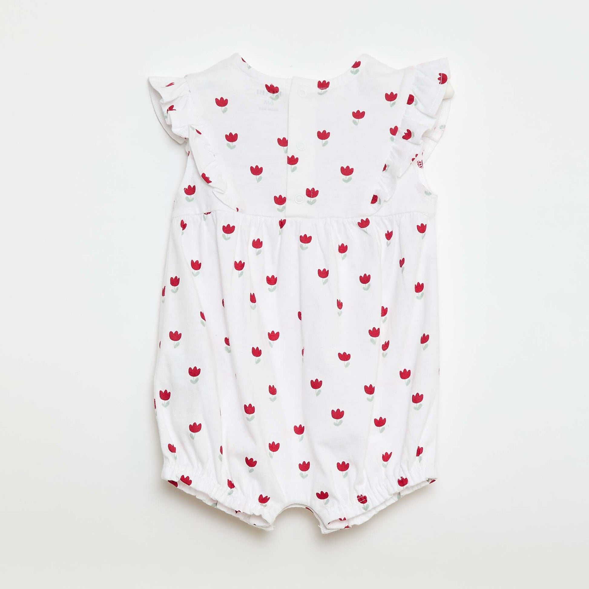 Barboteuse imprimée en coton BLANC