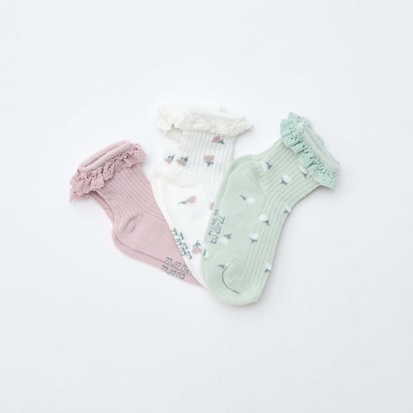 Lot de 3 chaussettes imprimées VERT