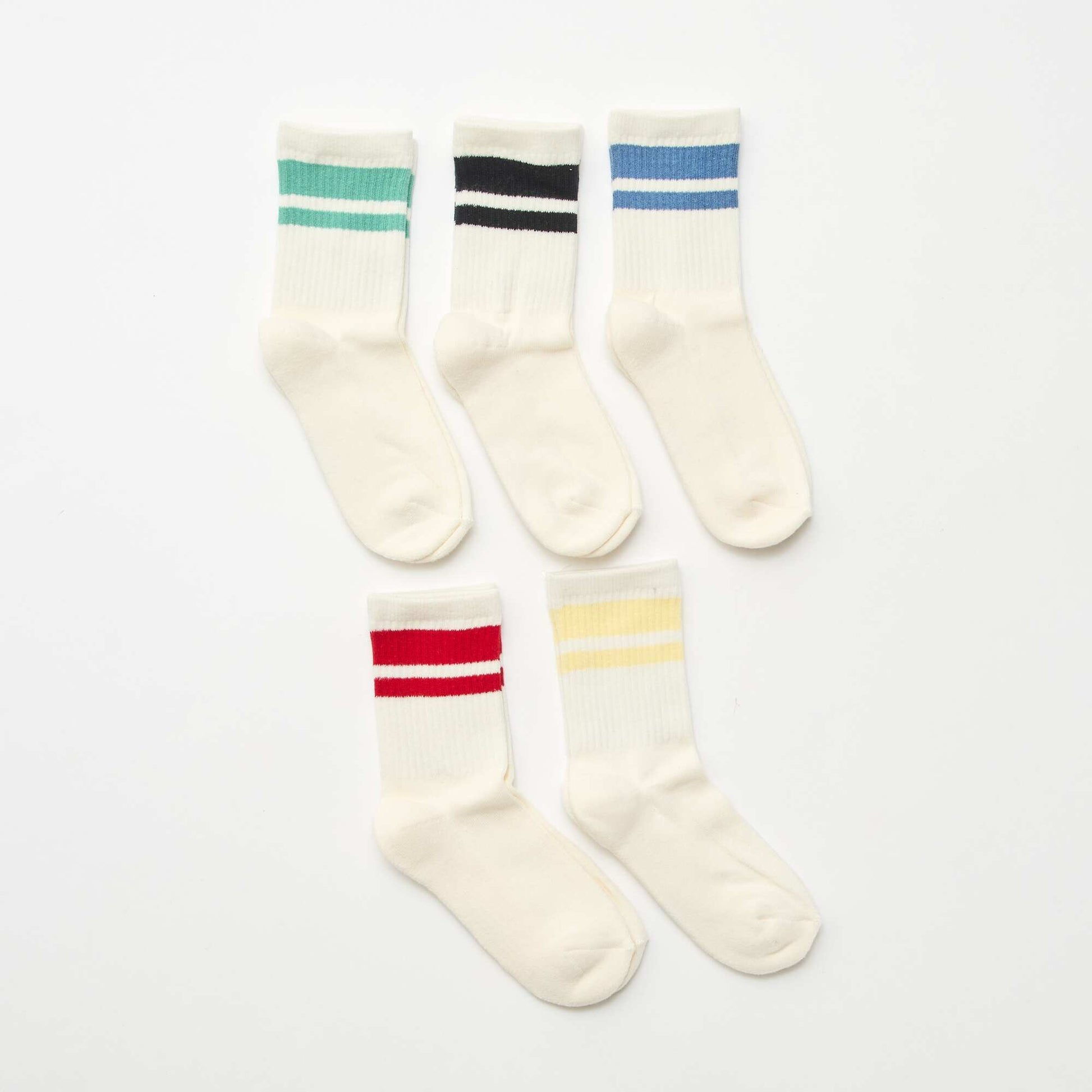 Lot de 5 chaussettes en coton BLANC