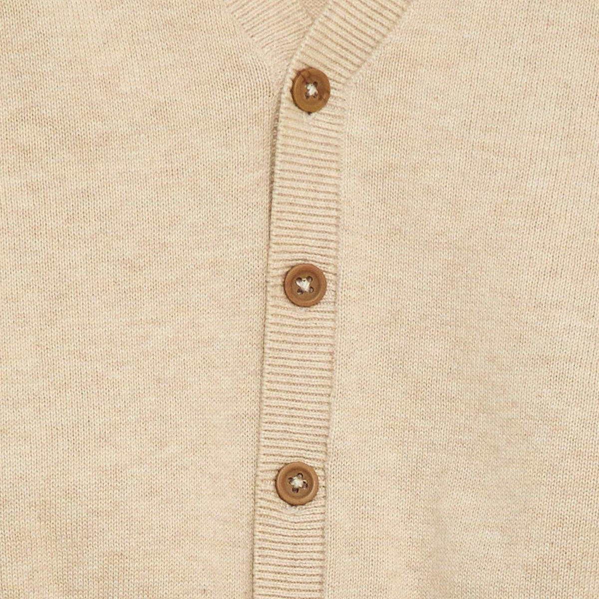 Gilet fine jauge col V BEIGE