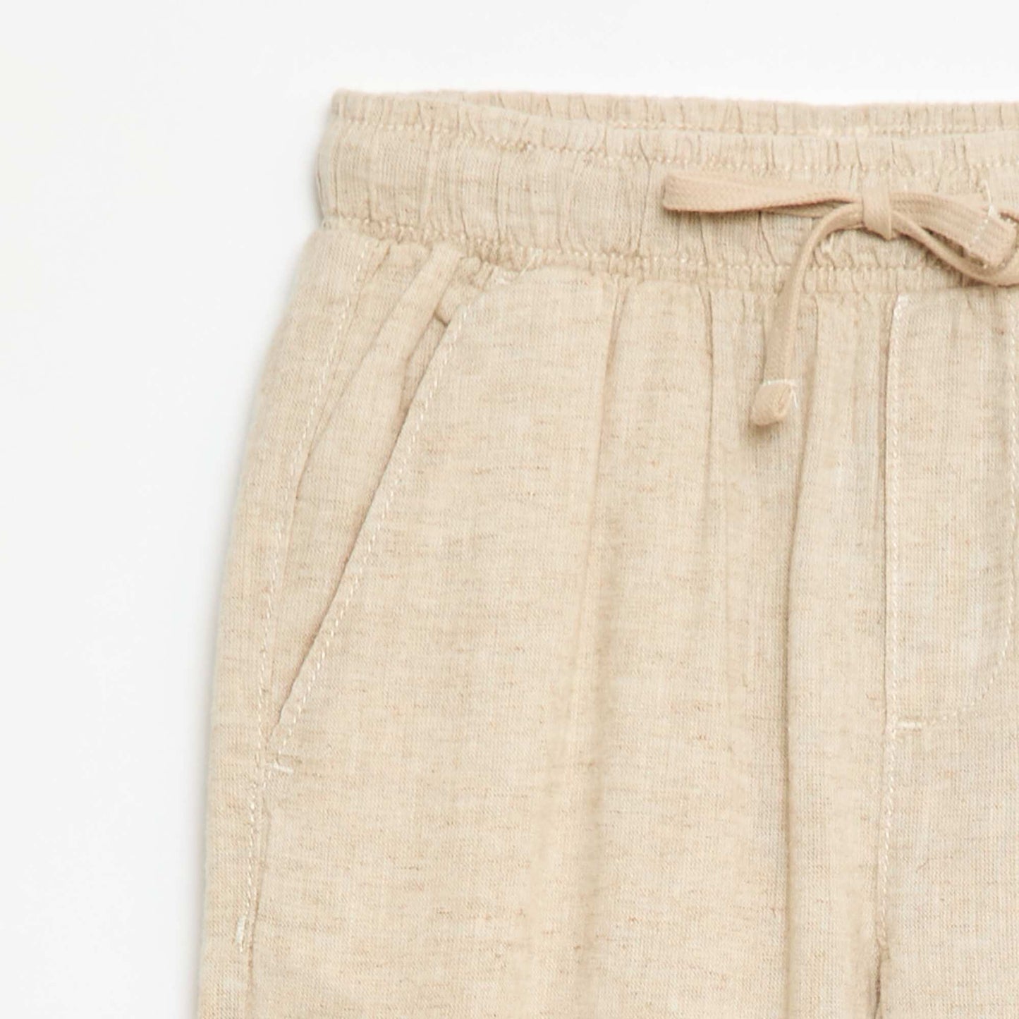 Pantalon en lin mélangé regular fit BEIGE