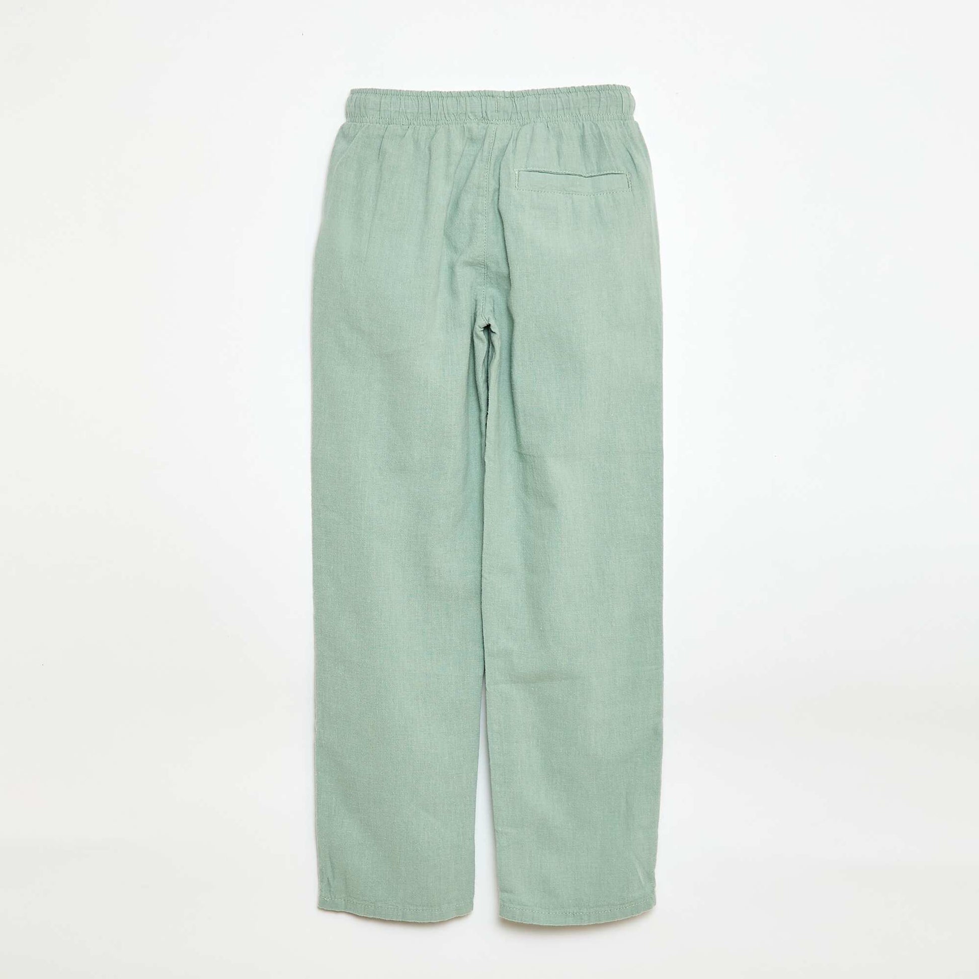 Pantalon en lin mélangé regular fit VERT