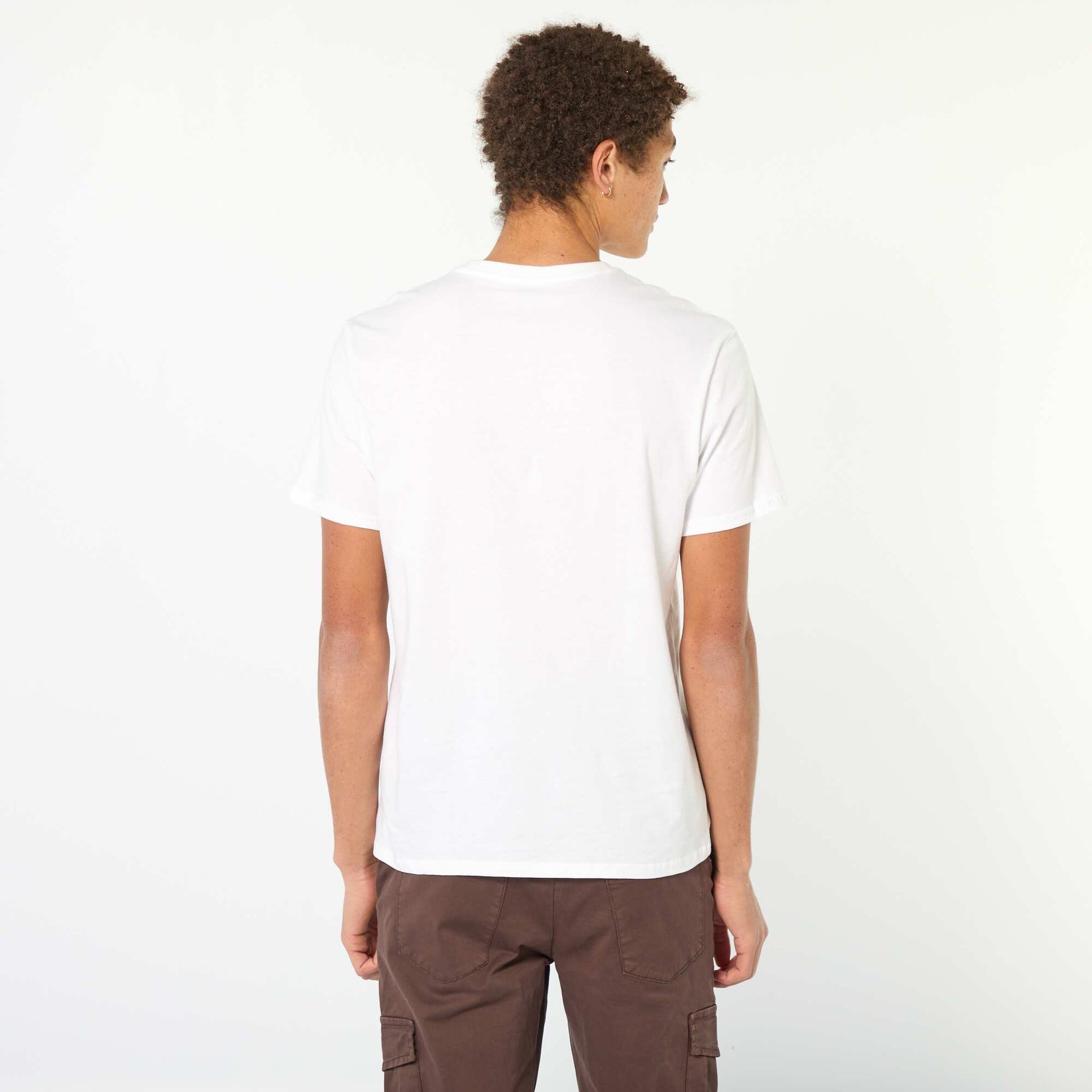 Tee-shirt imprimé à manches courtes BLANC