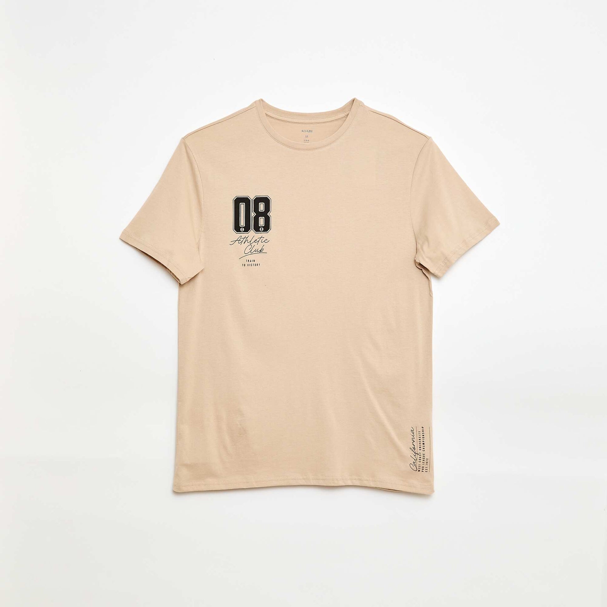 Tee-shirt imprimé à manches courtes BEIGE