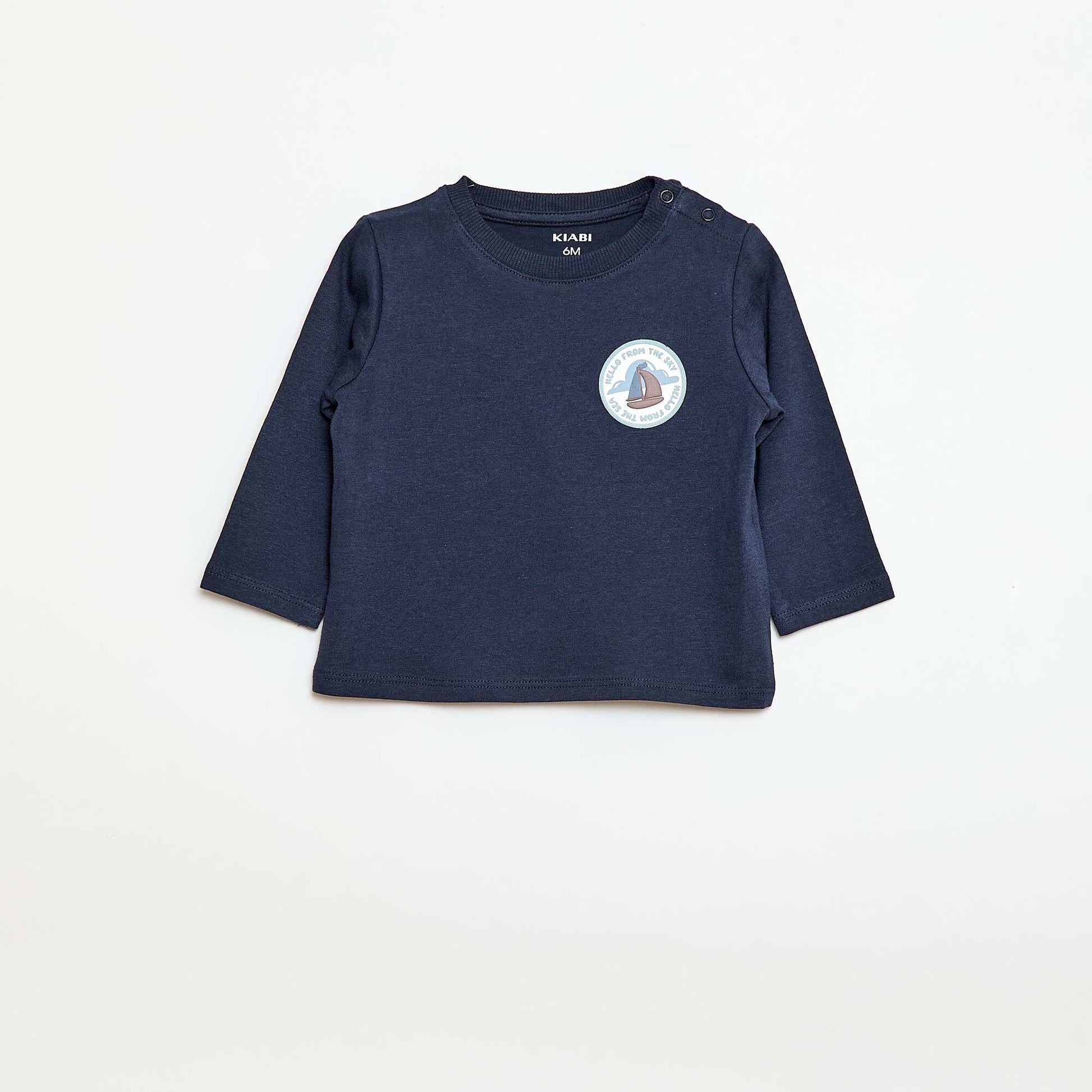 Lot de 2 t-shirts à manches courtes BLANC/BLEU