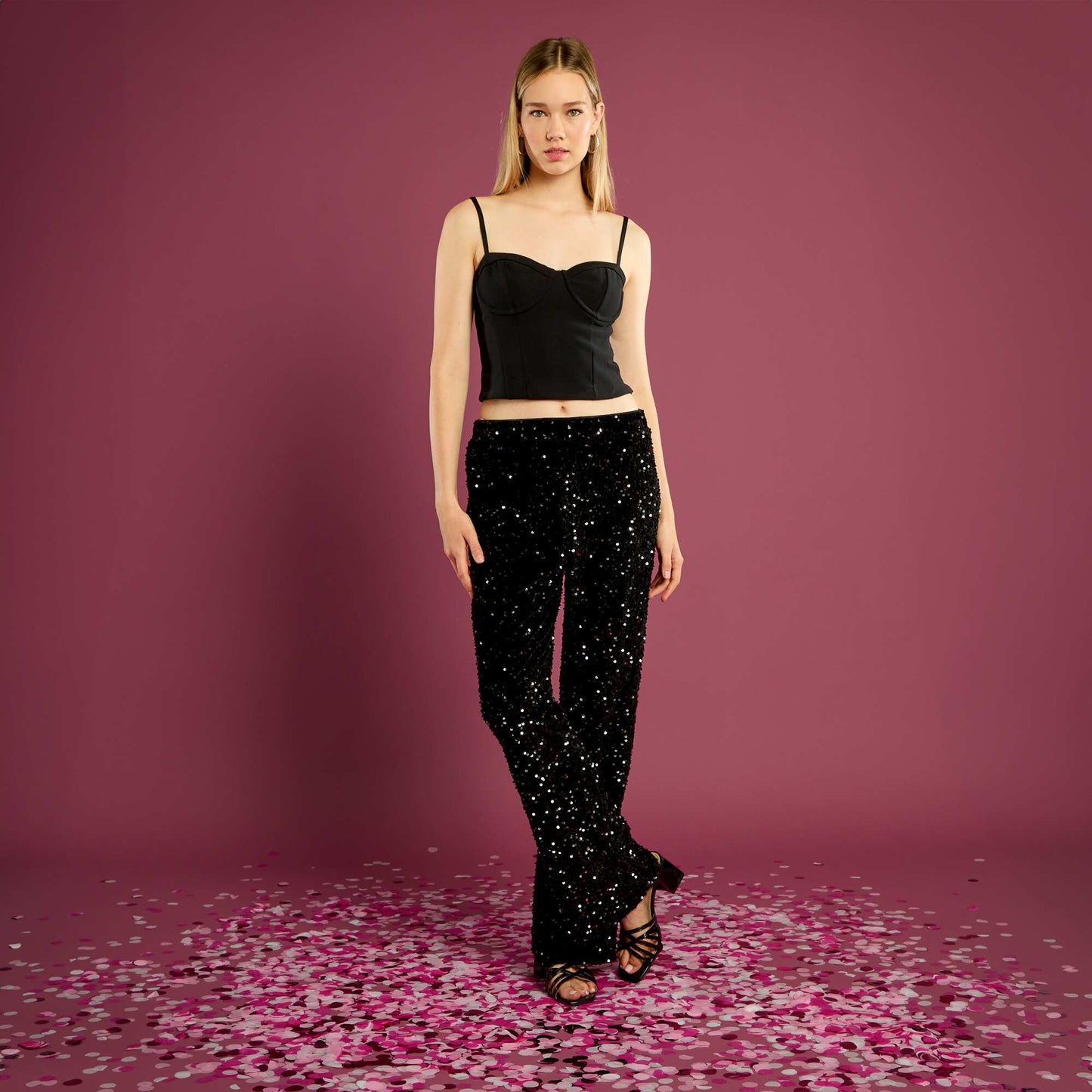 Top cropped style corset NOIR
