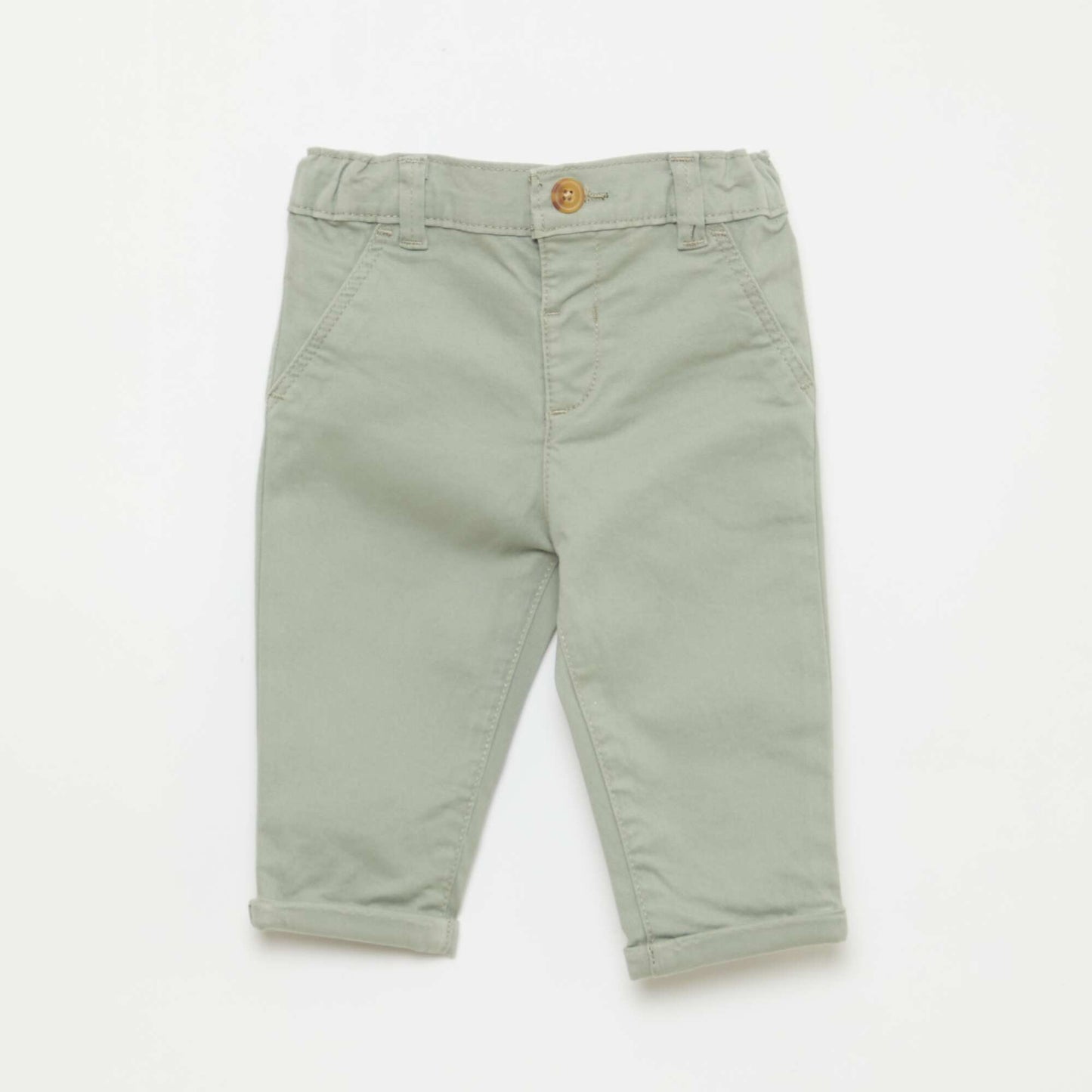 Chino droit en coton stretch VERT