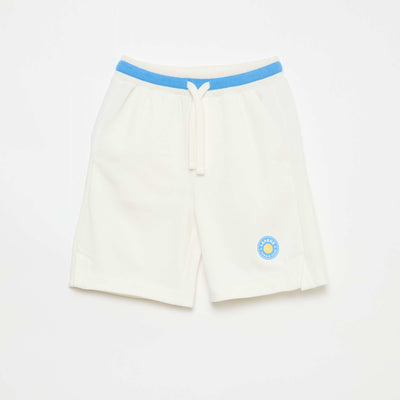 Bermuda en molleton BLANC