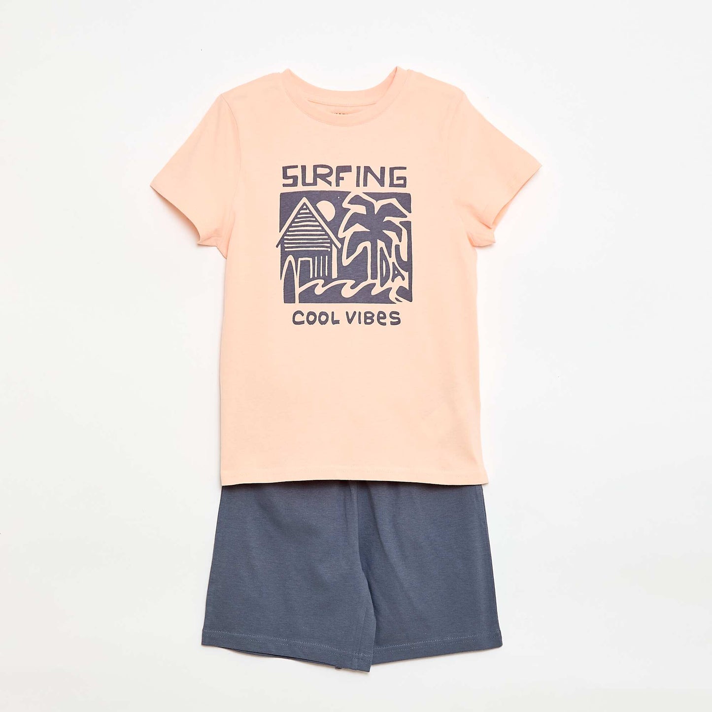 Pyjama 2 pièces short + T-shirt ORANGE