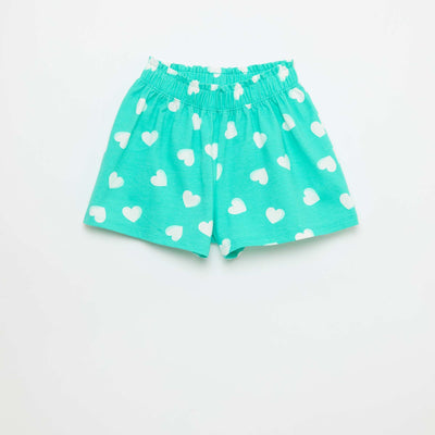 Short coloré avec volants à la taille VERT