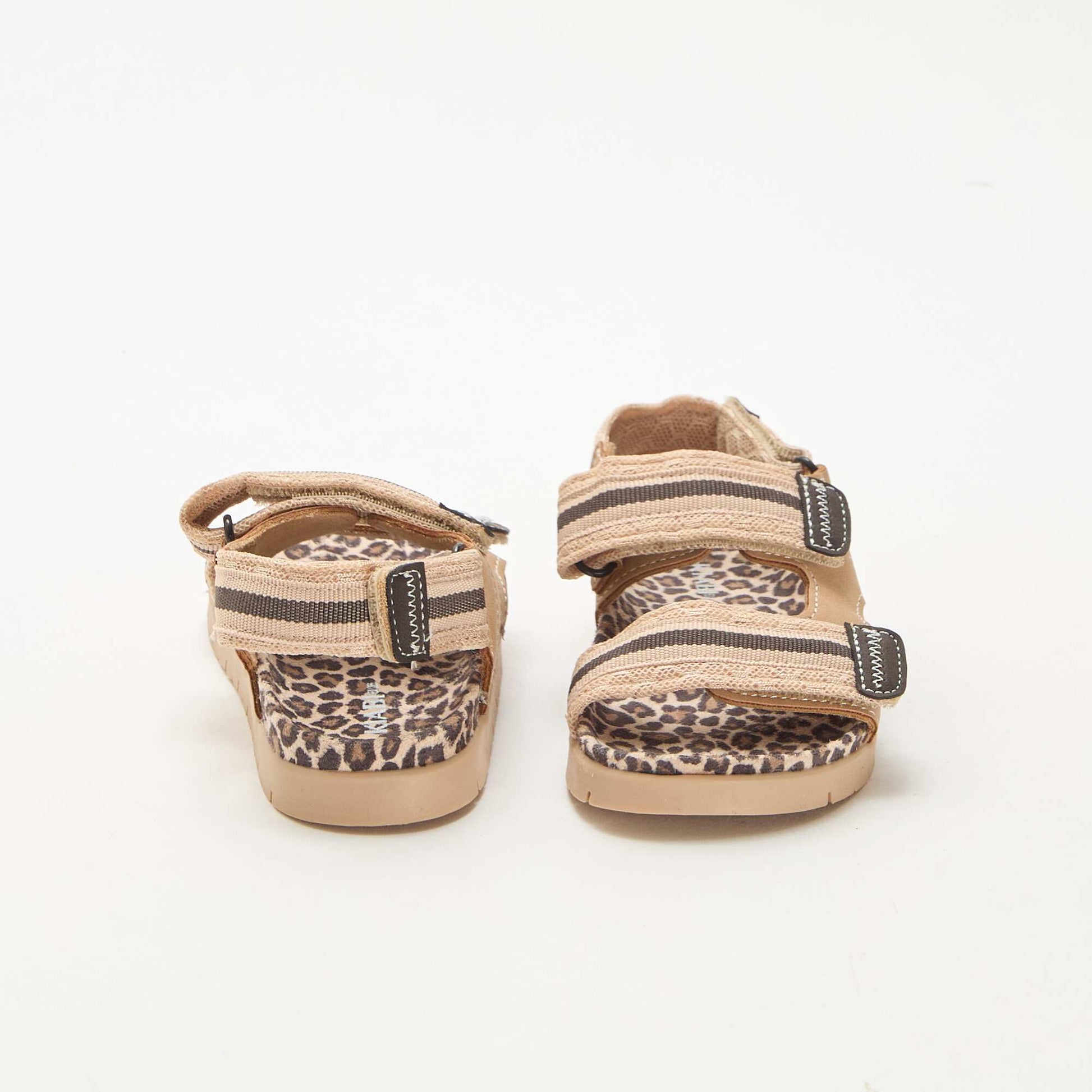 Sandales à scratch léopard BEIGE