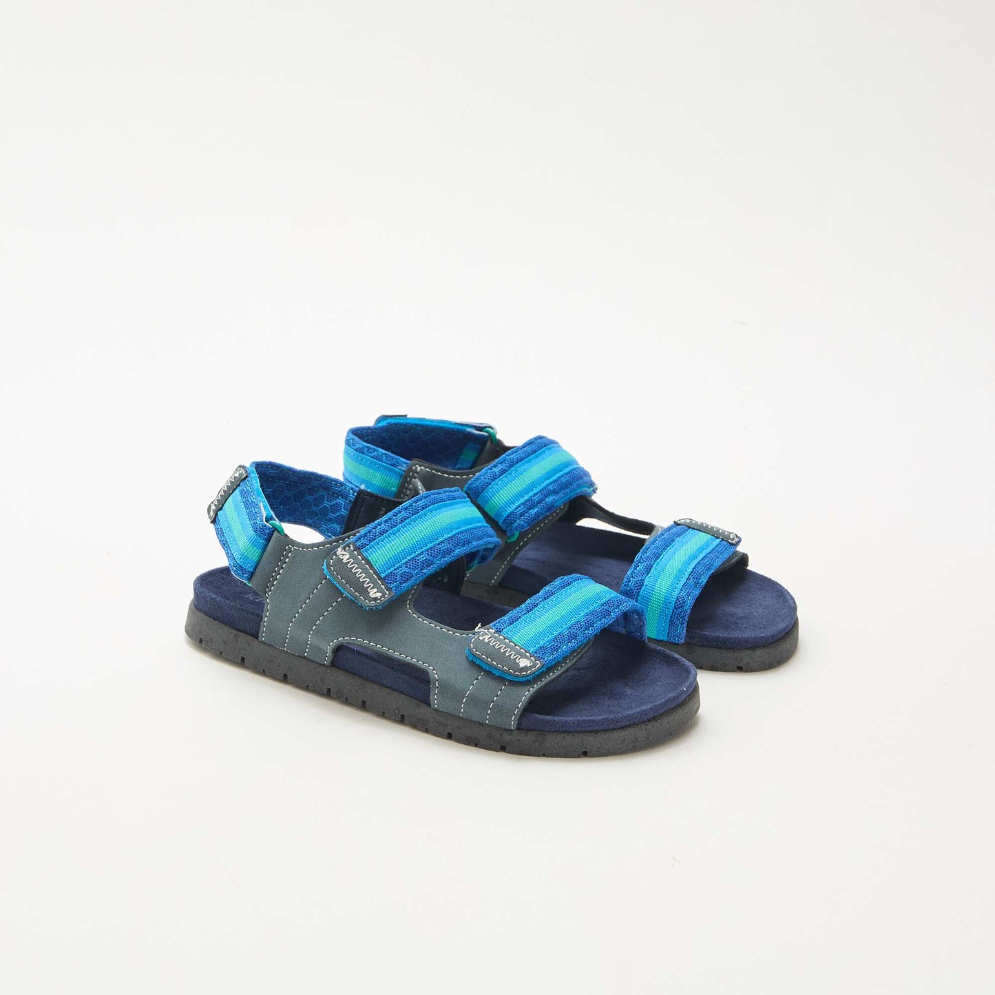 Sandales à scratch BLEU