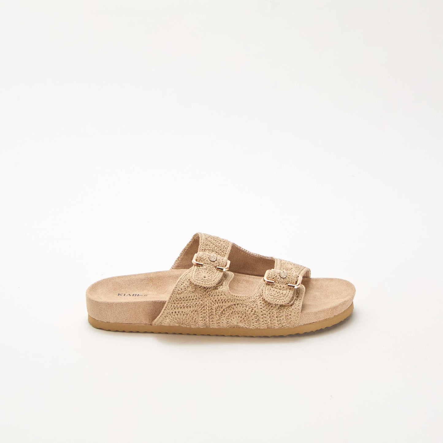 Mules à double bride en macramé BEIGE