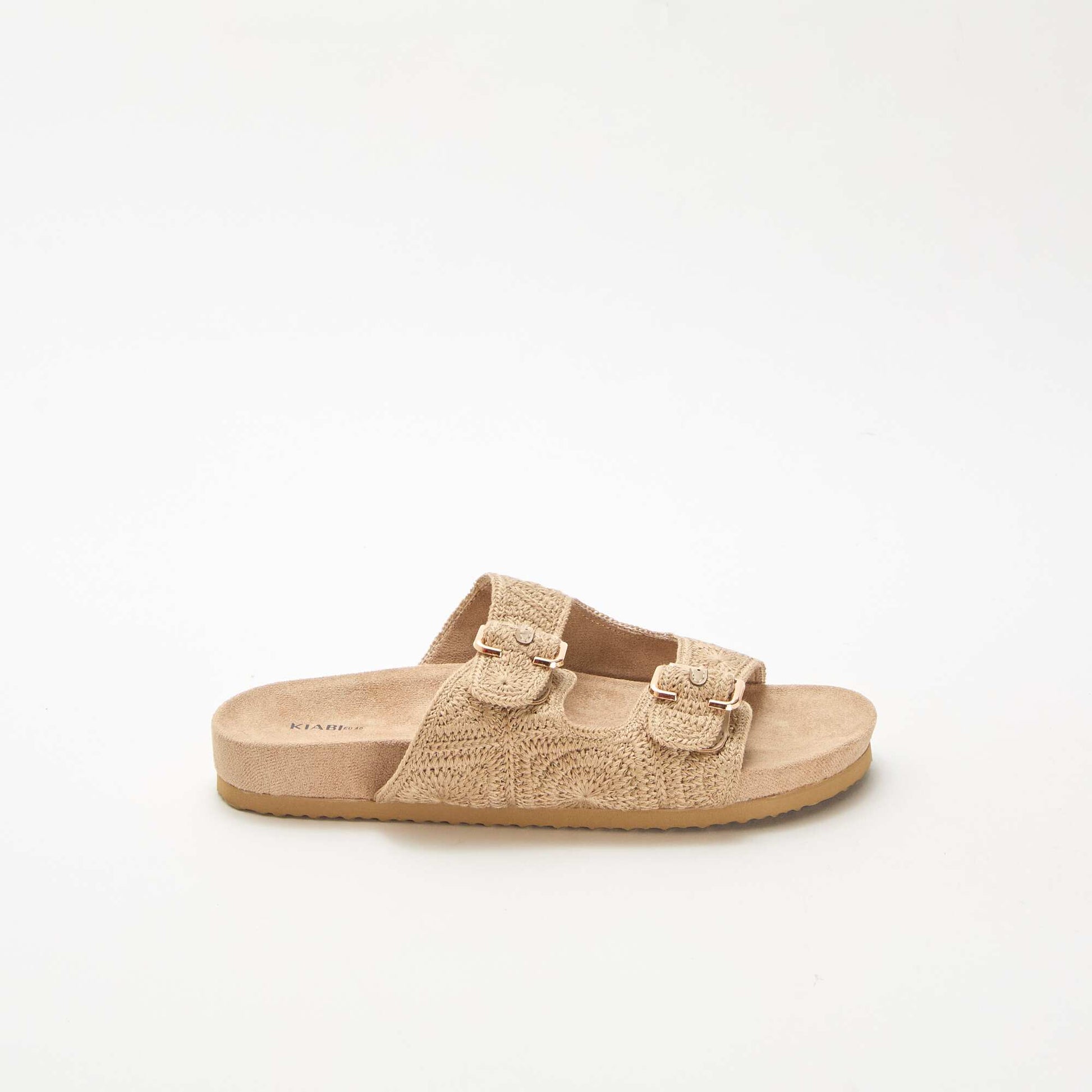 Mules à double bride en macramé BEIGE