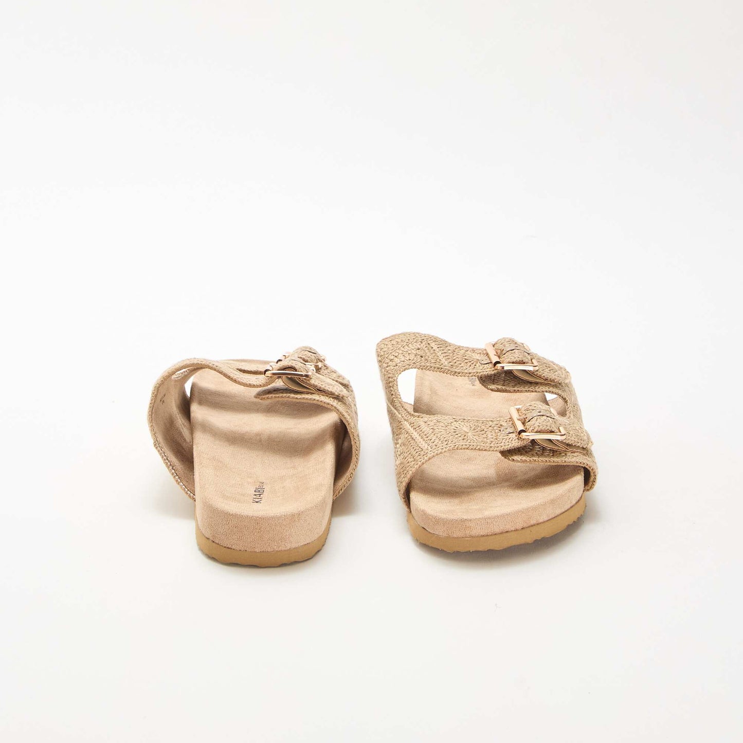 Mules à double bride en macramé BEIGE