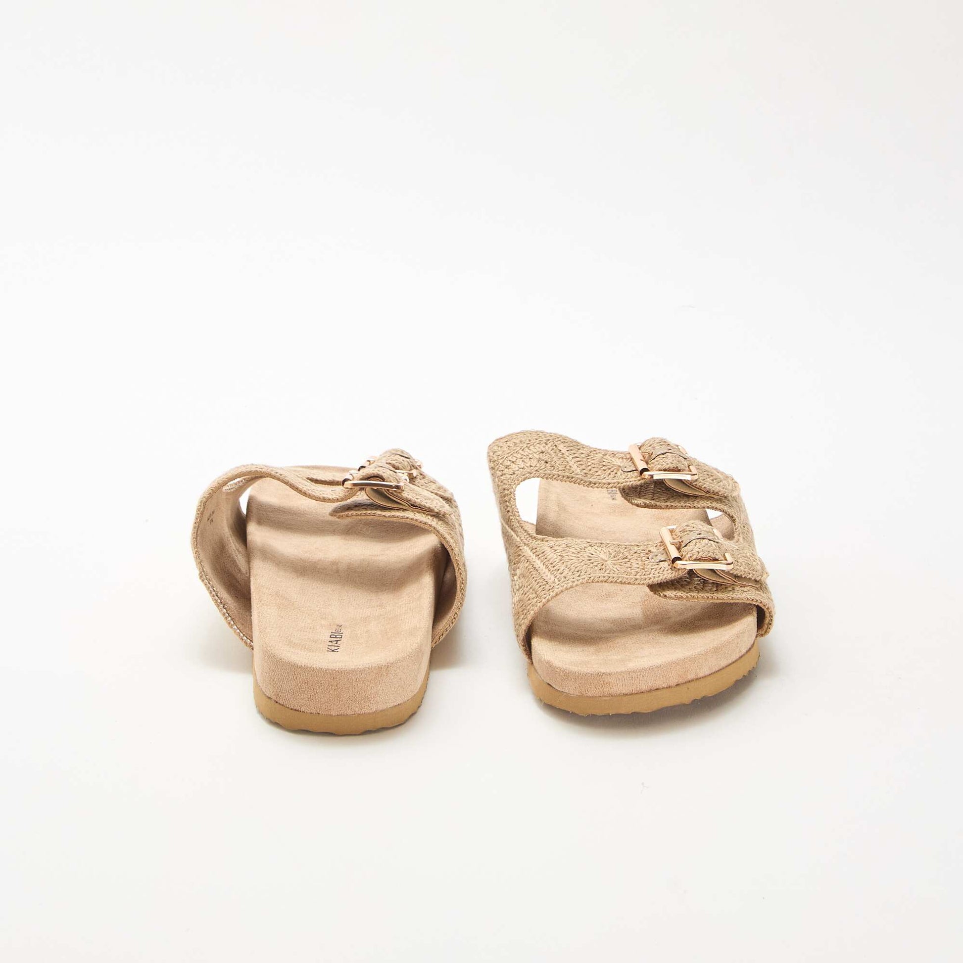 Mules à double bride en macramé BEIGE