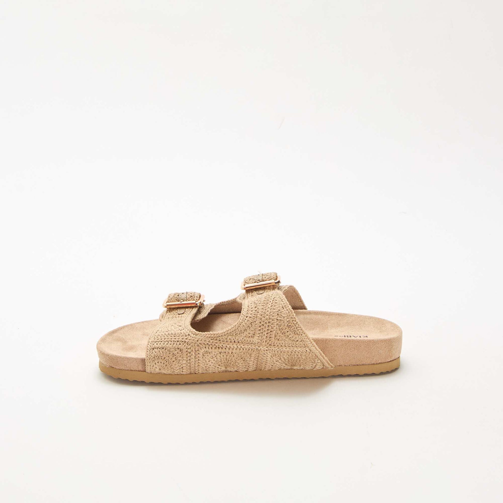 Mules à double bride en macramé BEIGE