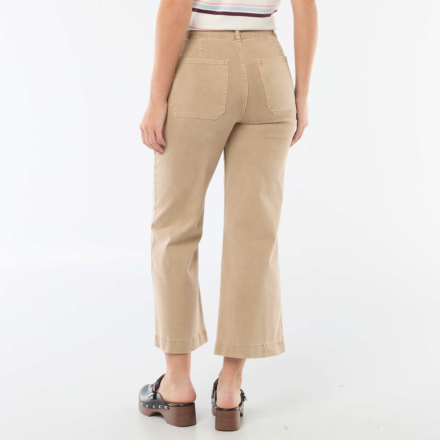 Pantalon wide leg coloré BEIGE