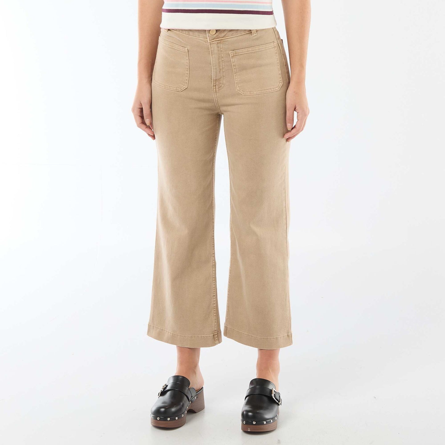 Pantalon wide leg coloré BEIGE