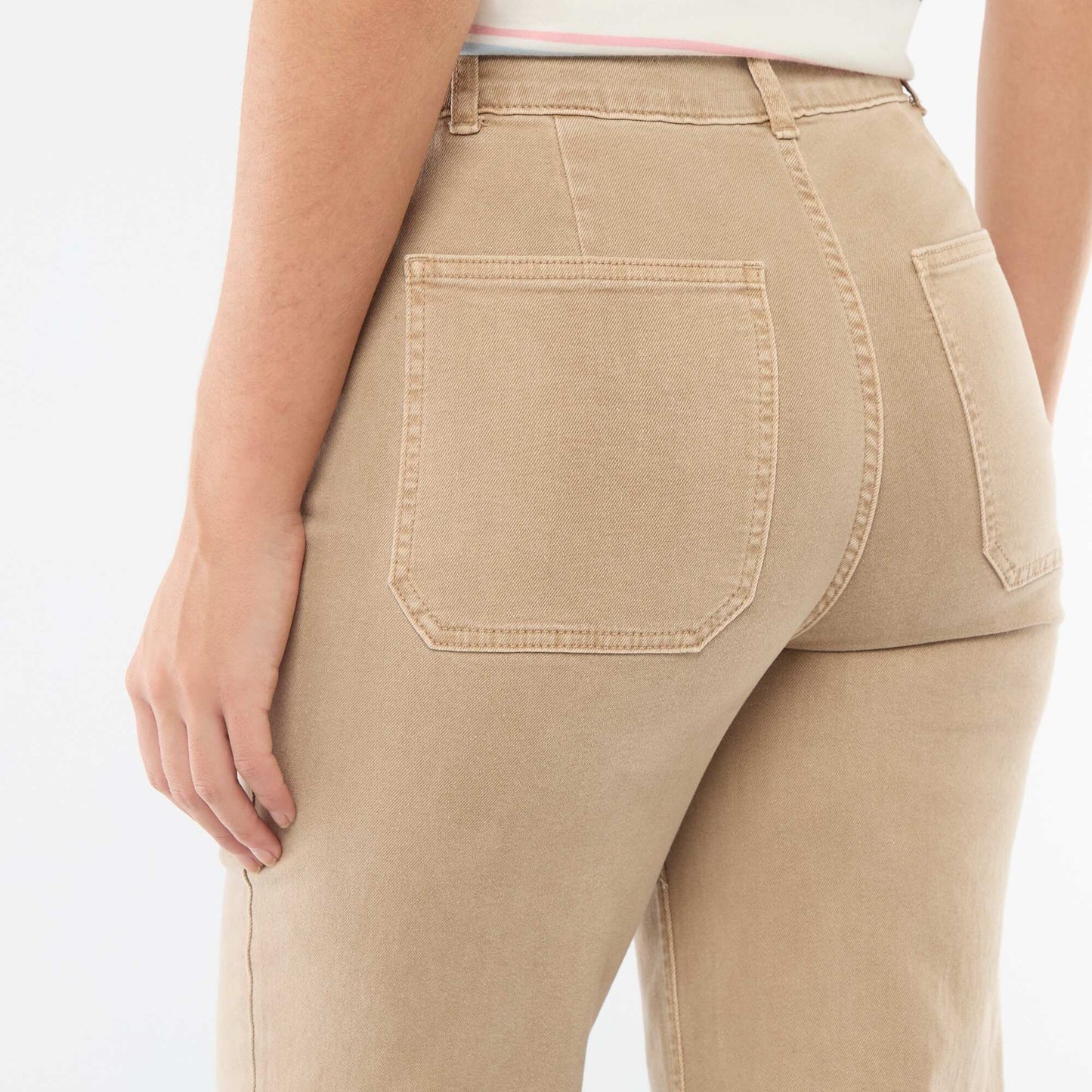 Pantalon wide leg coloré BEIGE