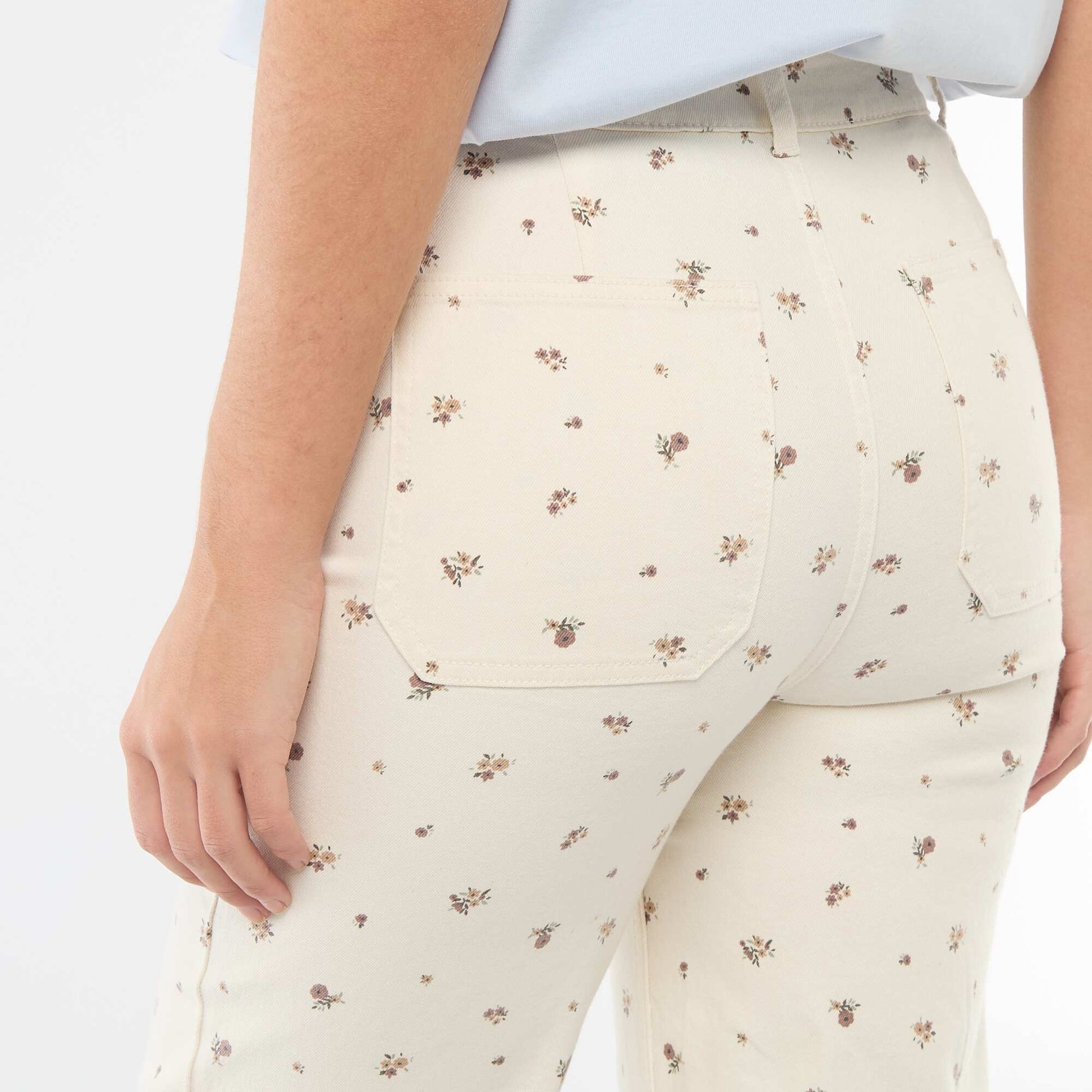Pantalon wide leg coloré BEIGE IMPRIMé