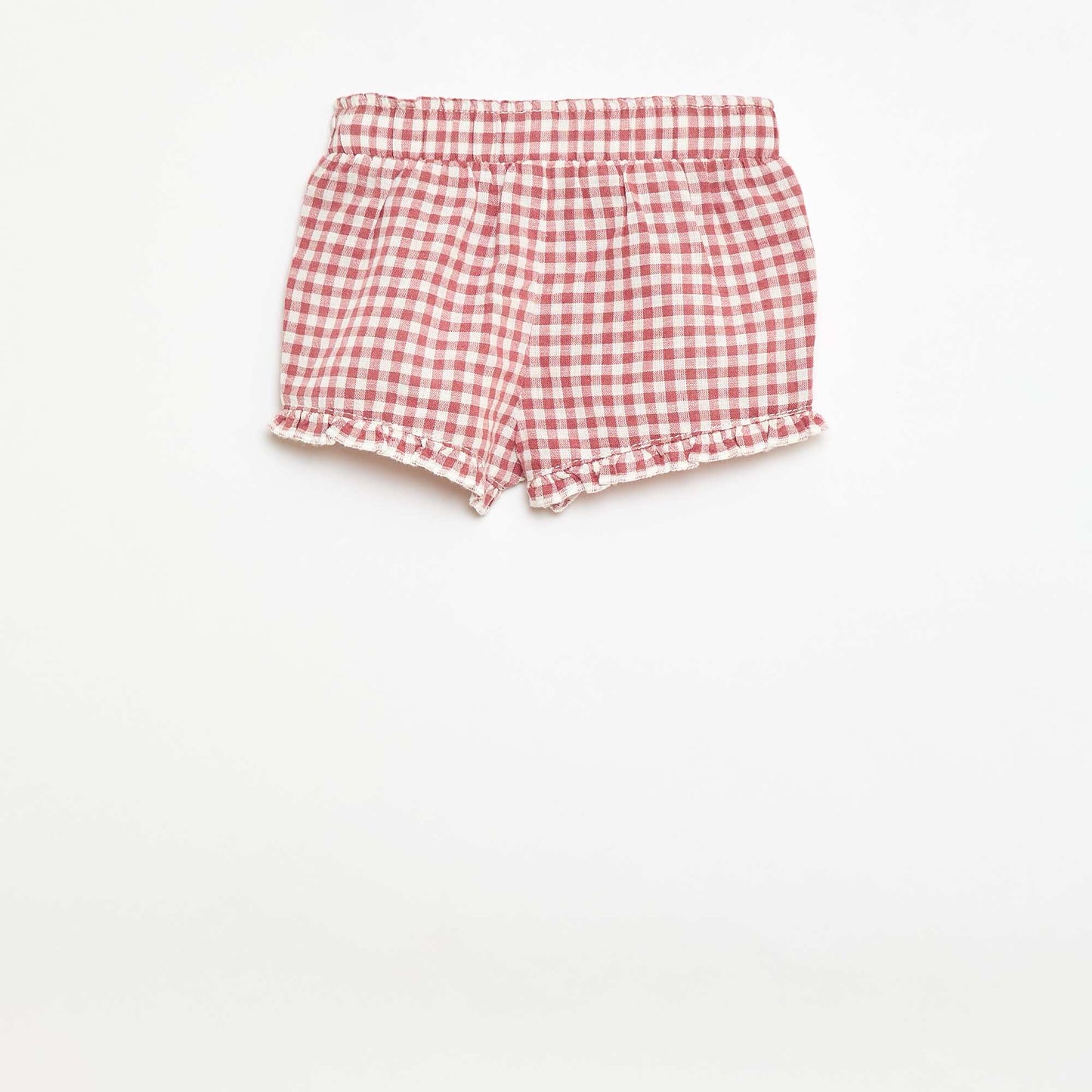 Short en coton tissé en coton et lin ROSE